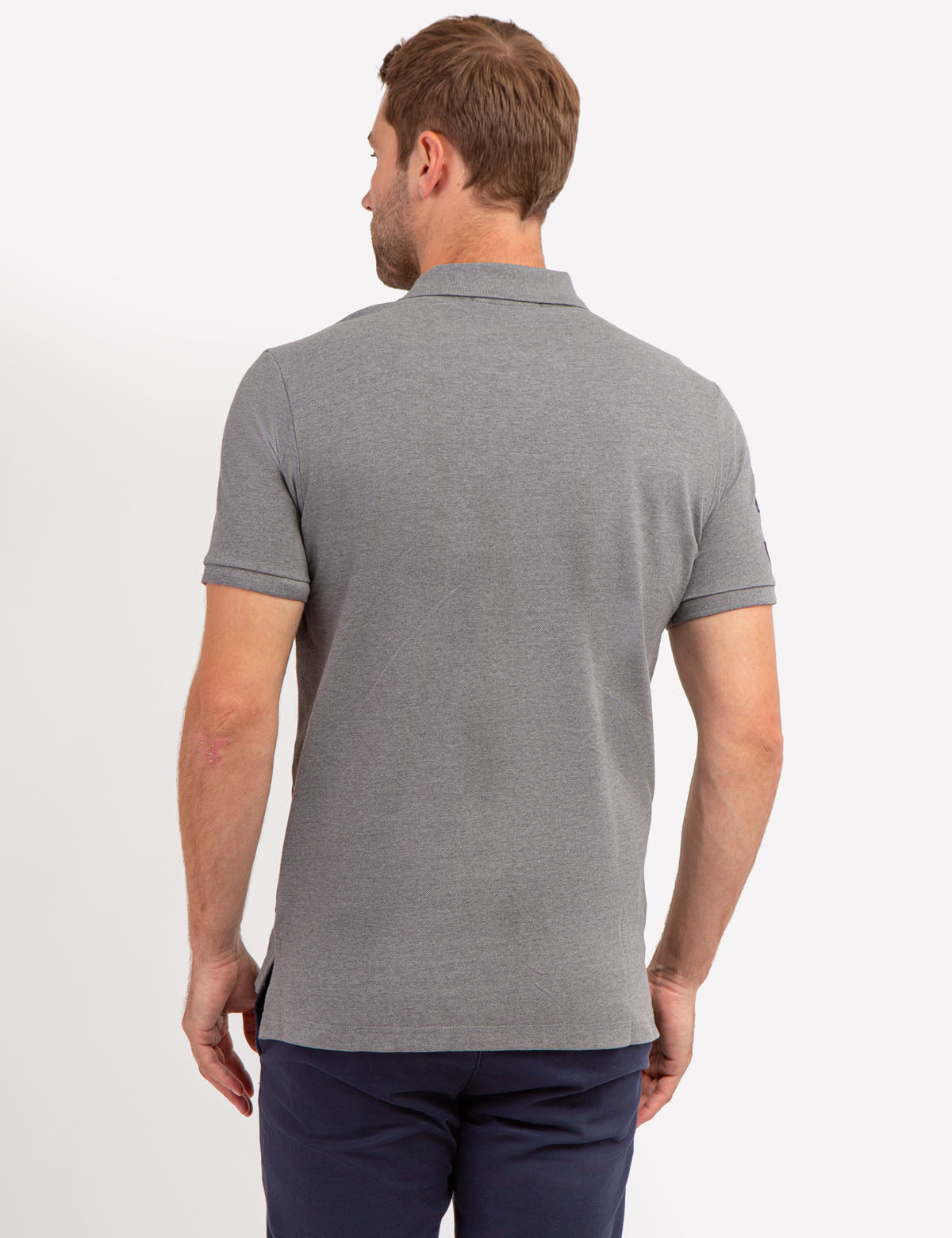 Men's Colorblock Polo Shirt with Sash Front & Embroidered Logo