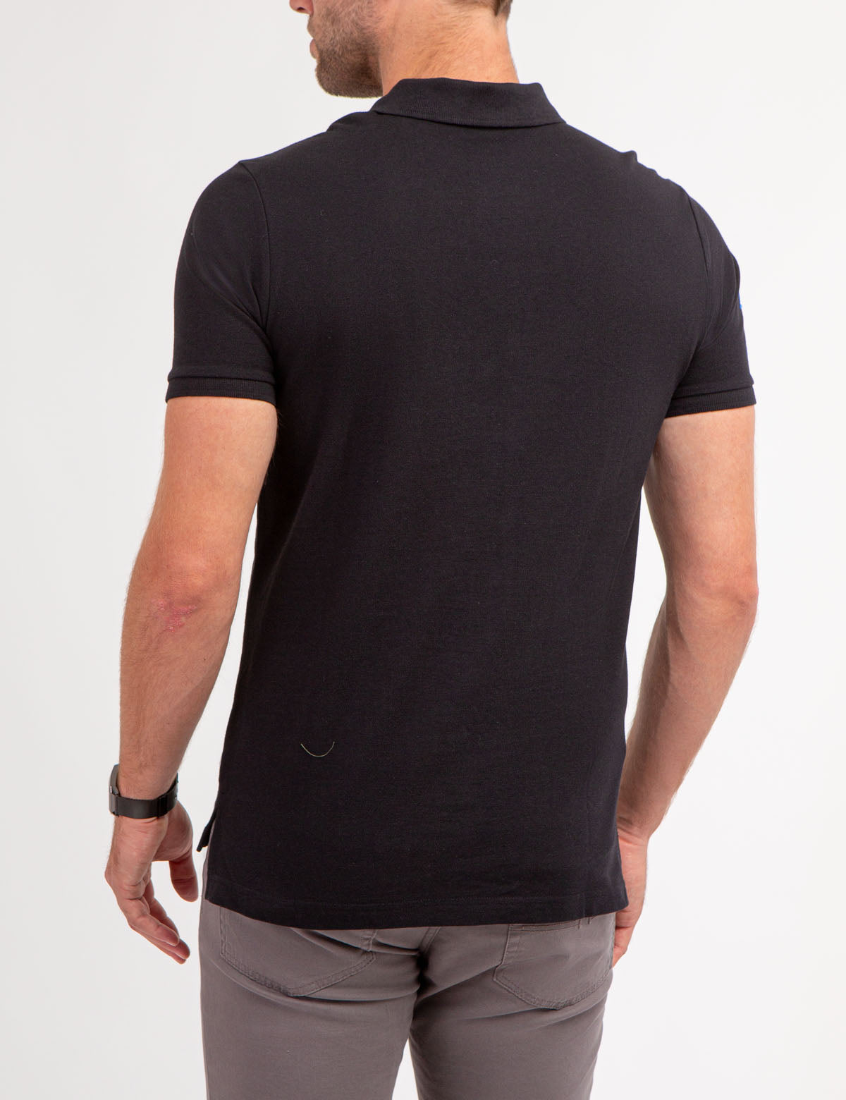 Men's Colorblock Polo Shirt with Sash Front & Embroidered Logo