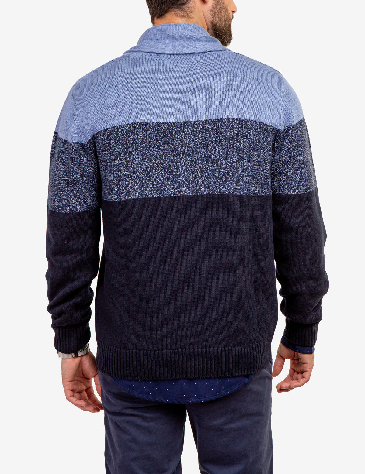 Colorblock Shawl Collar Cardigan Sweater for Women