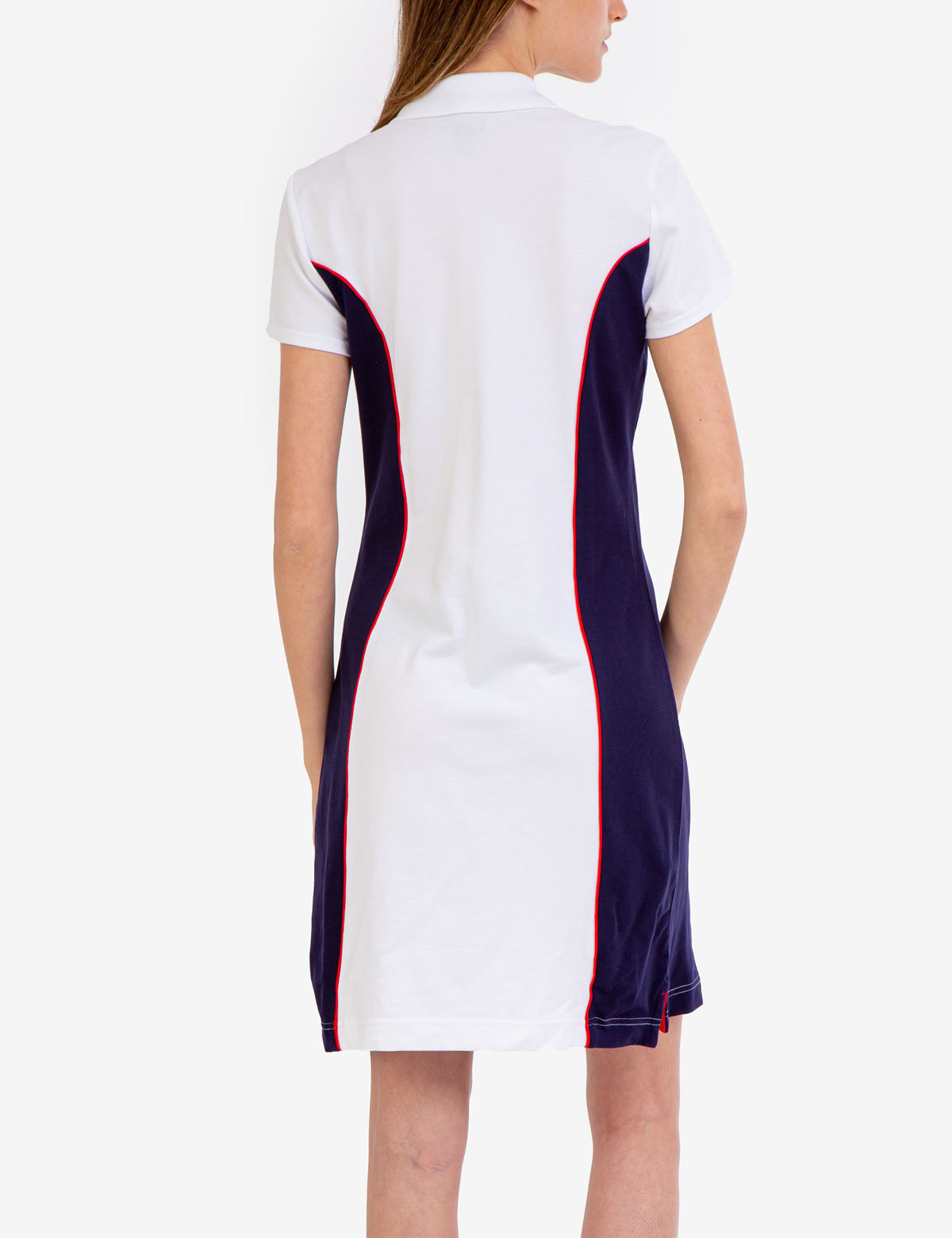 Colorblock Polo Dress with Side Panels & Embroidered Logo