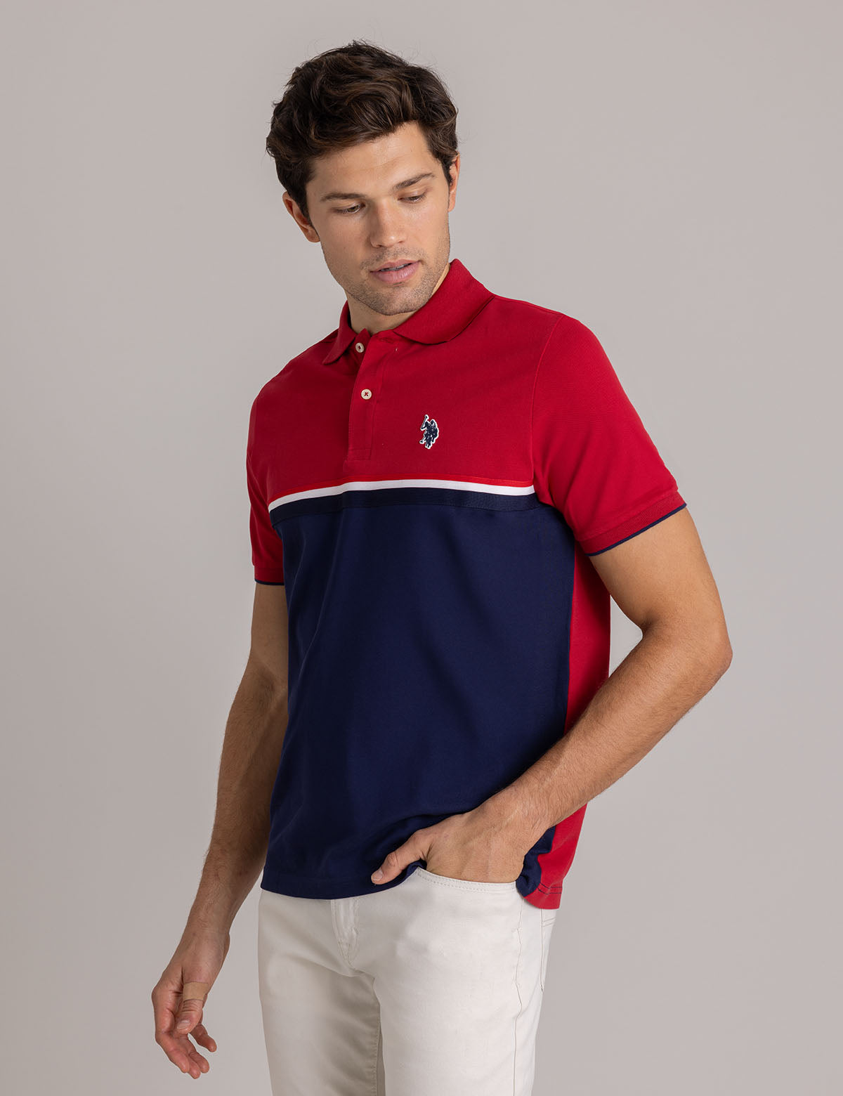 Colorblock Striped Polo Shirt - Signature Design