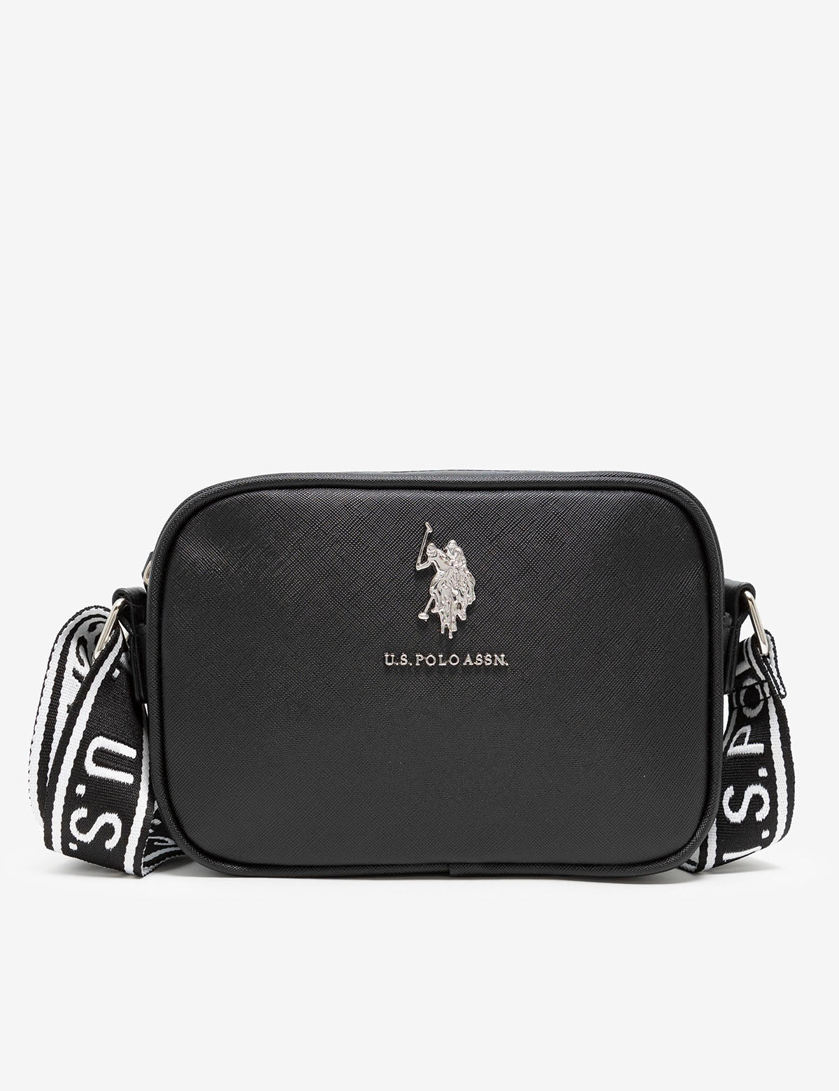 U.S. Polo Assn. Classic Zip Crossbody Bag - Saffiano PU, 8x6in
