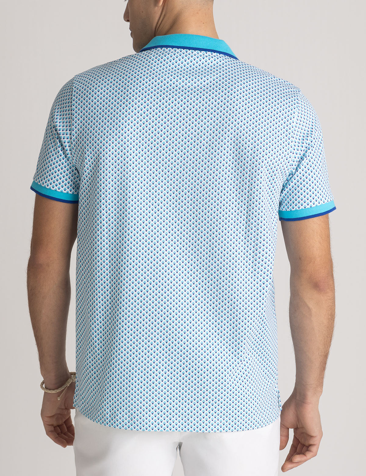 Double Diamond Print Polo Shirt - Stylish All Over Design