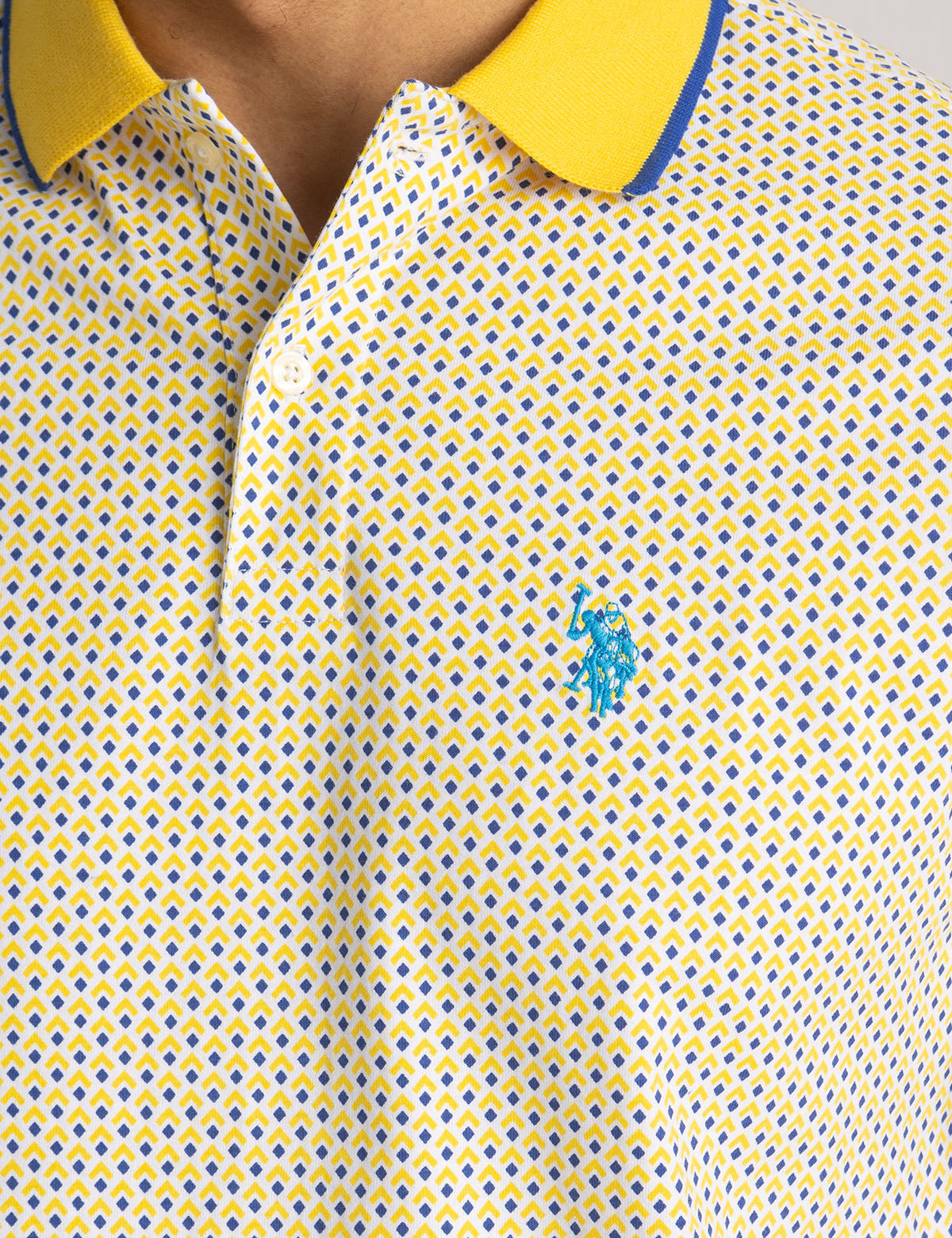 Double Diamond Print Polo Shirt - Stylish All Over Design