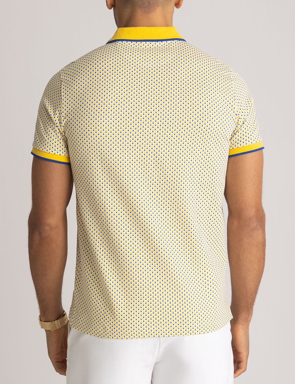 Double Diamond Print Polo Shirt - Stylish All Over Design