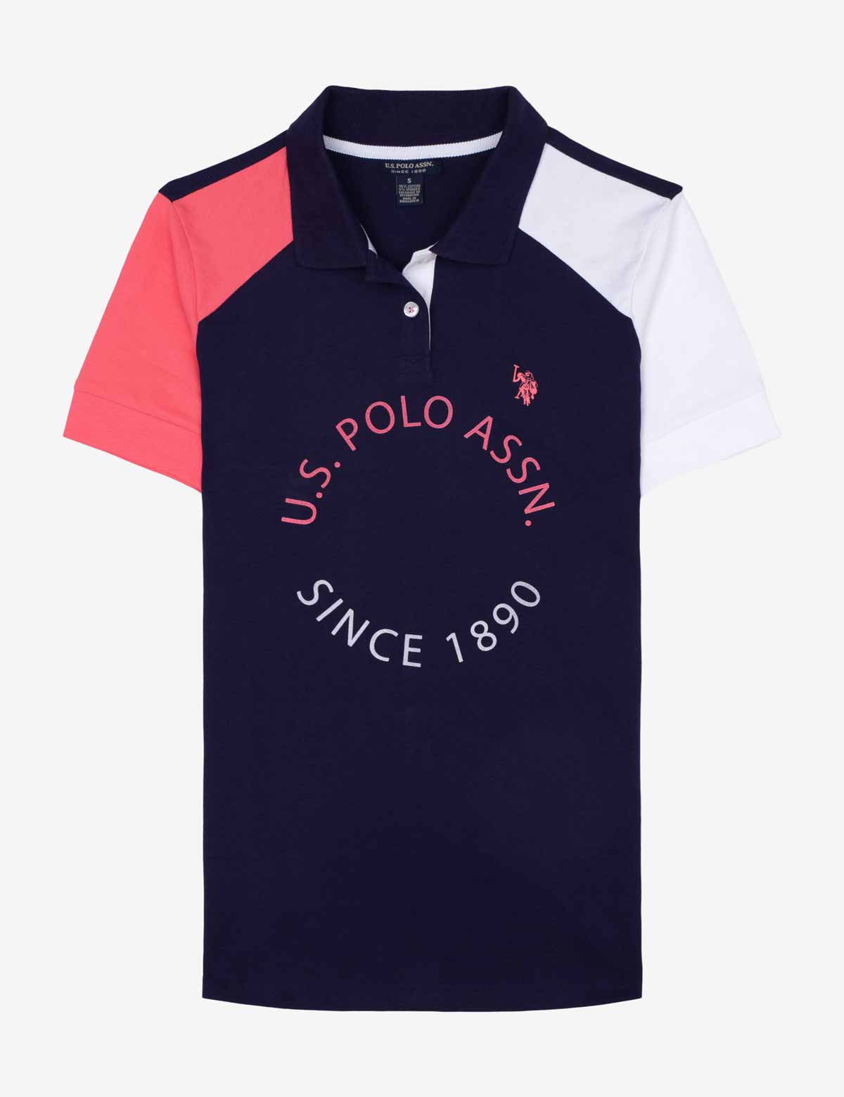 U.S. Polo Assn. Colorblock Logo Polo Shirt – Cotton Blend
