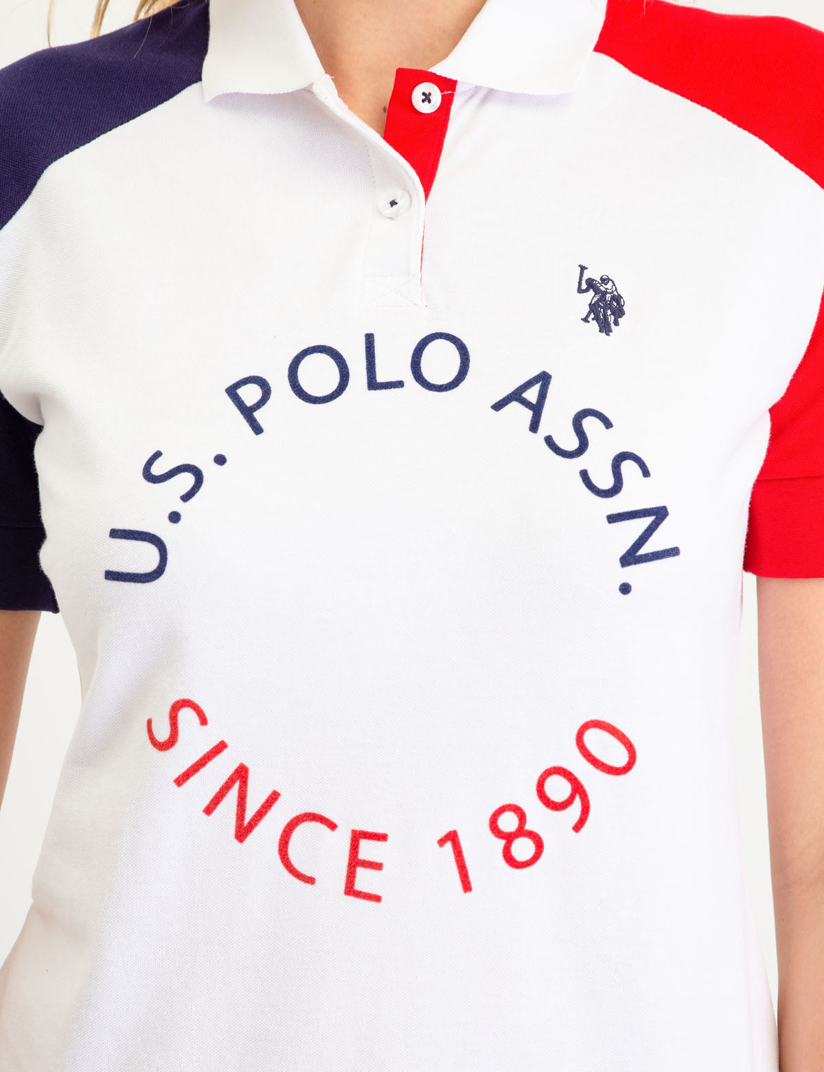 U.S. Polo Assn. Colorblock Logo Polo Shirt – Cotton Blend