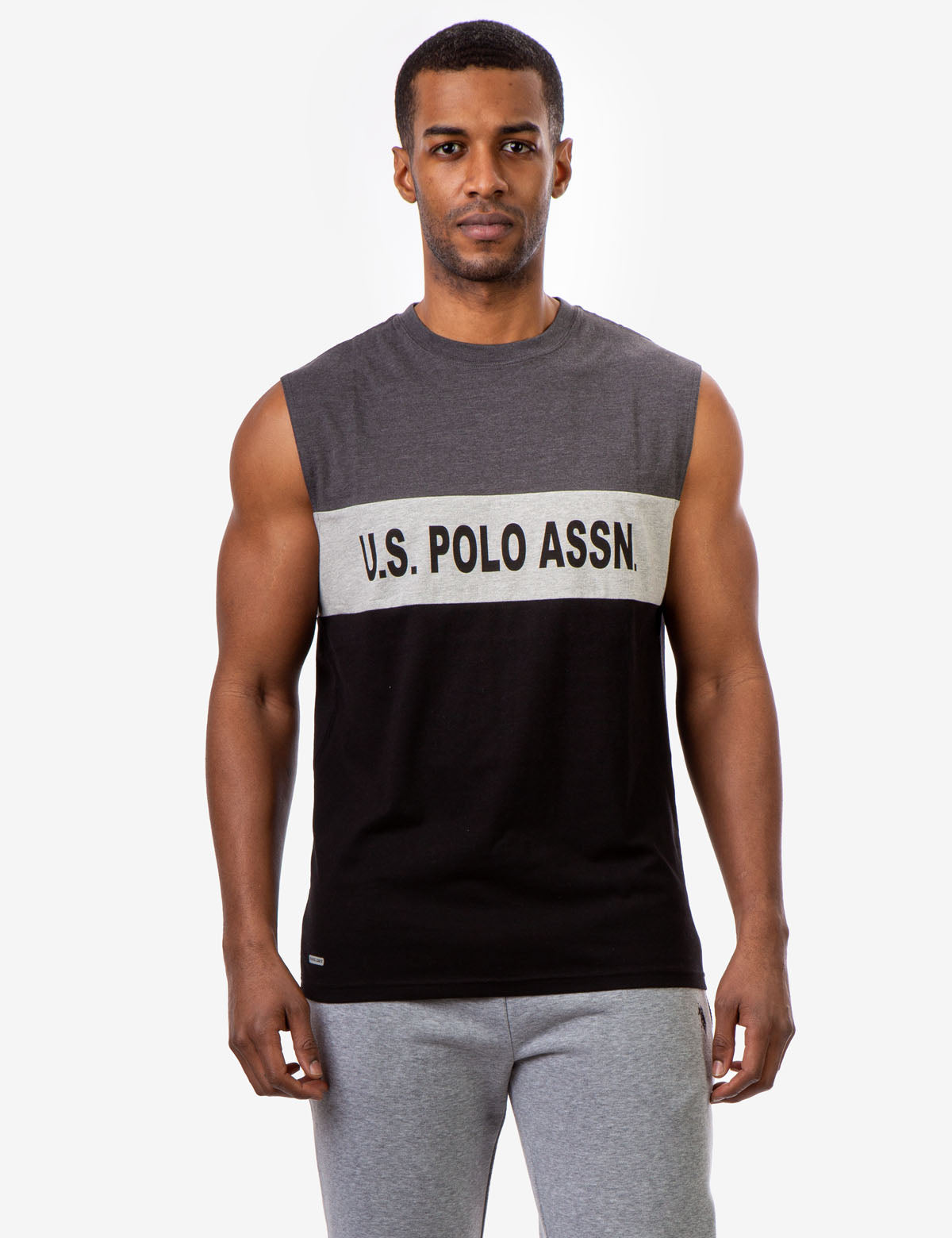 U.S. Polo Assn. Colorblock Wordmark Muscle Tank Top