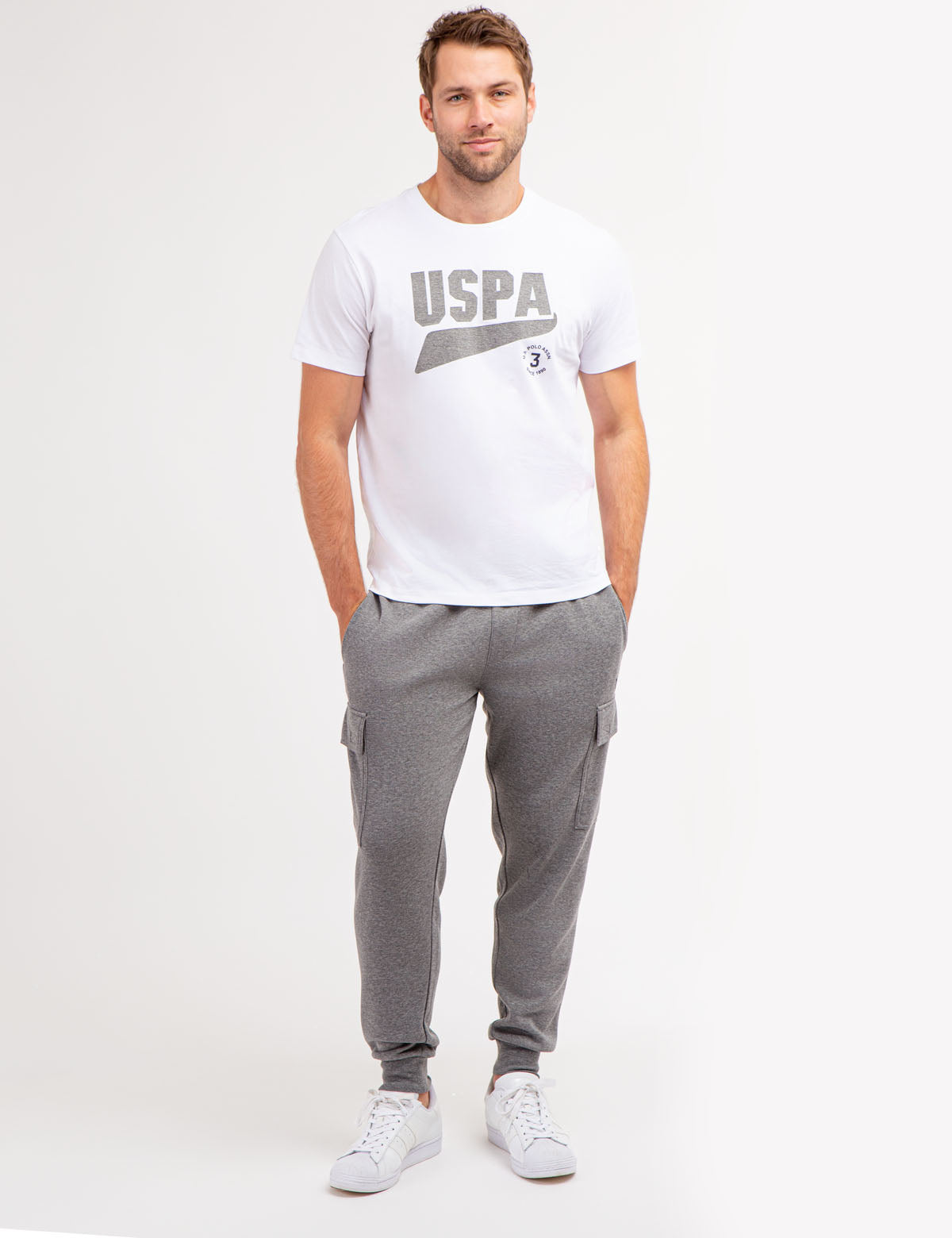 USPA Graphic Contrast Heather T-Shirt for Men
