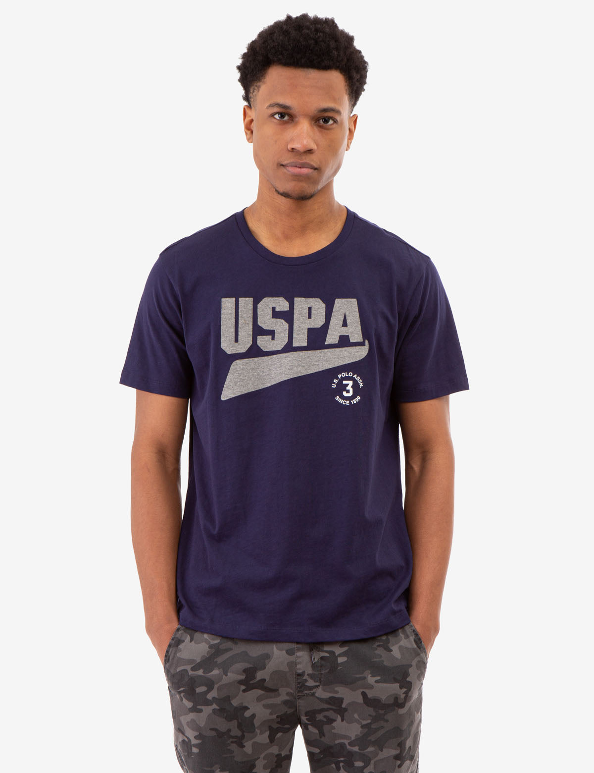 USPA Graphic Contrast Heather T-Shirt for Men