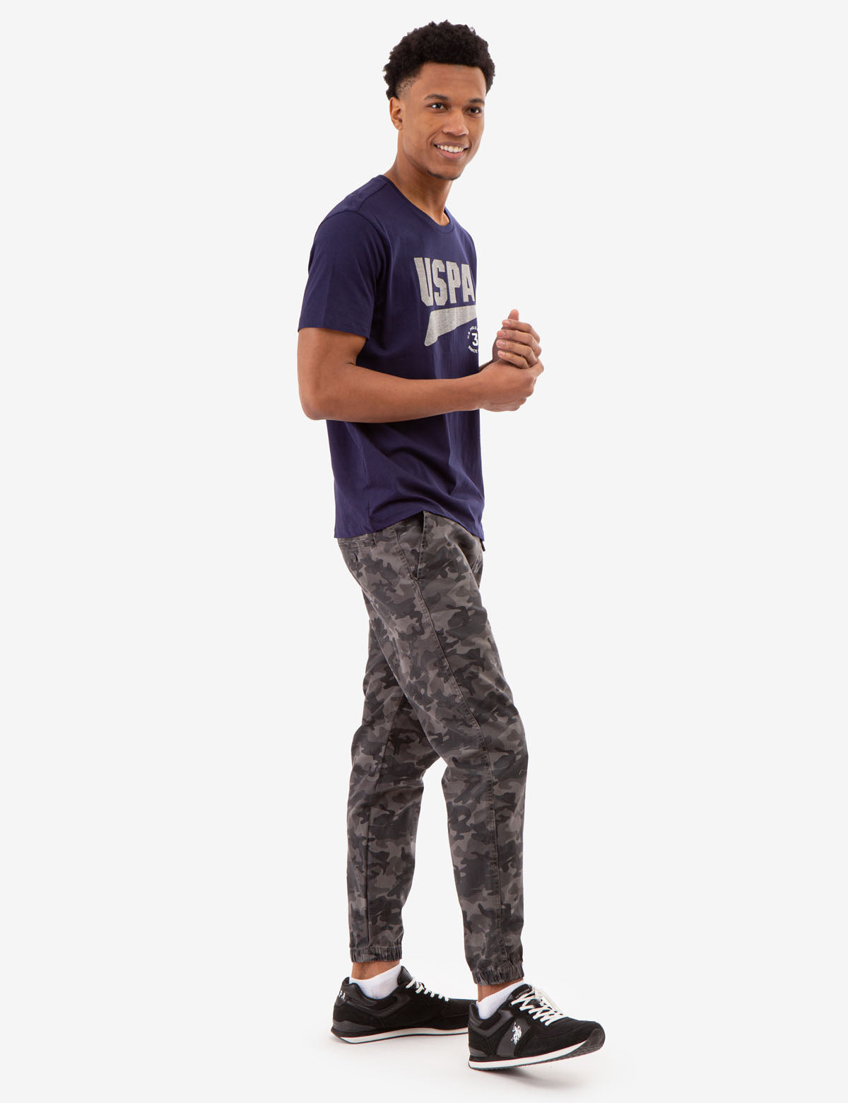 USPA Graphic Contrast Heather T-Shirt for Men