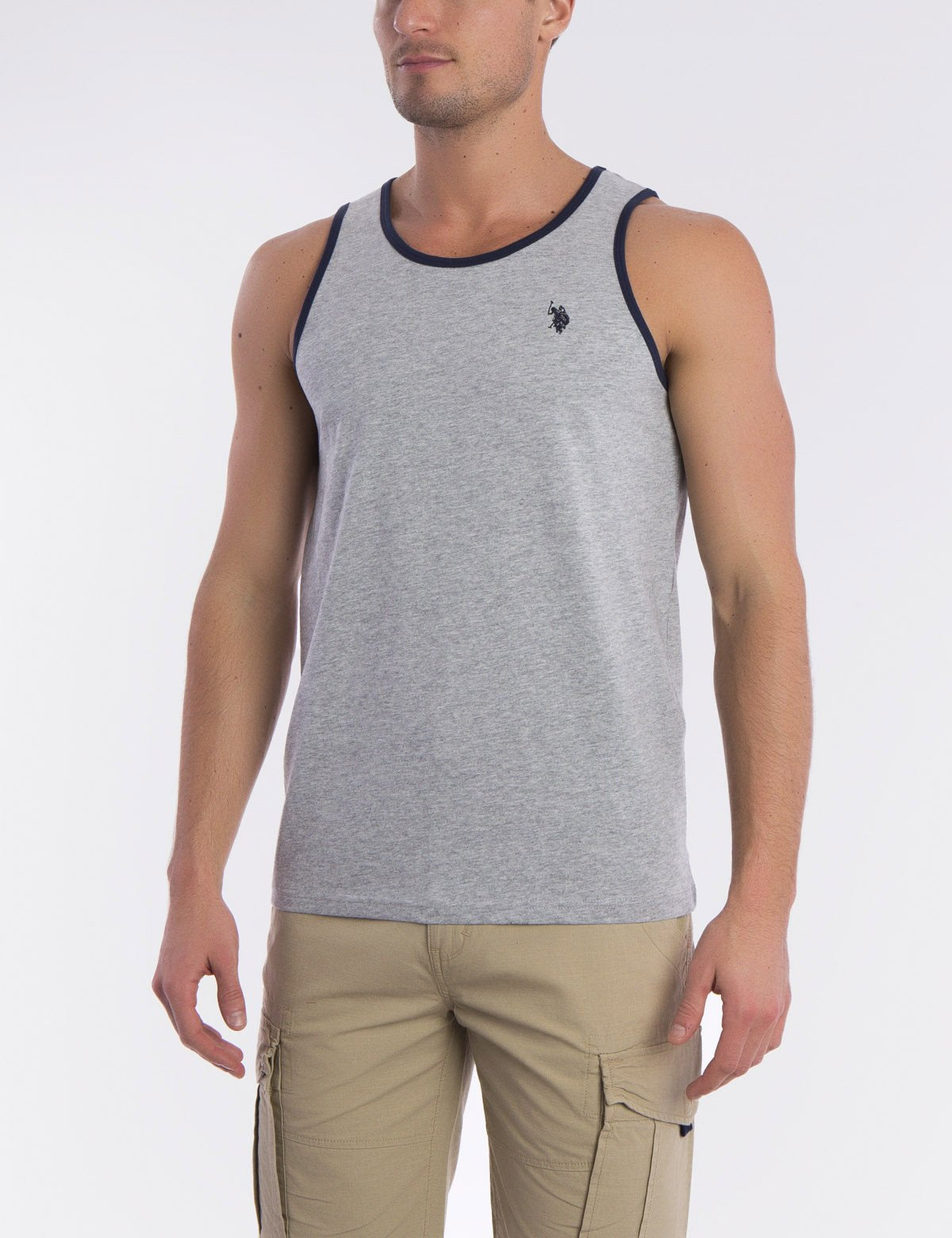 Contrast Trim Sleeveless Tank Top - Cotton Blend Casual Wear