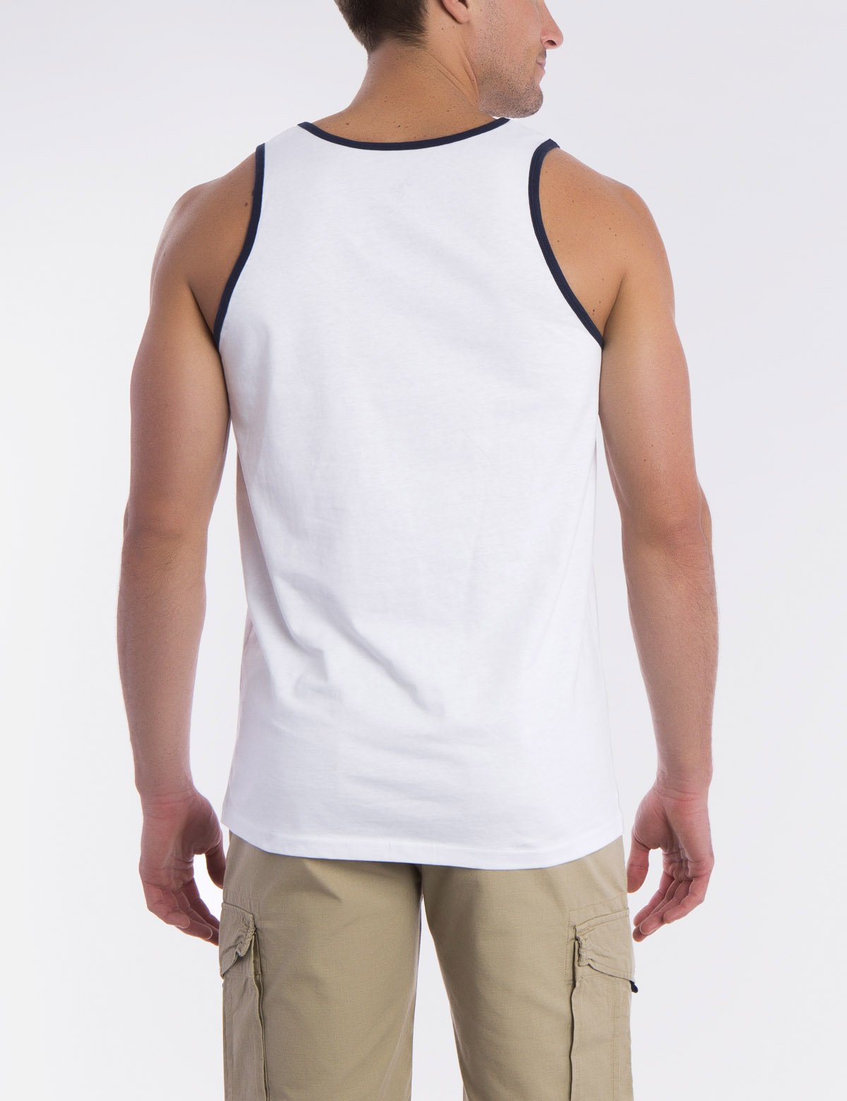 Contrast Trim Sleeveless Tank Top - Cotton Blend Casual Wear