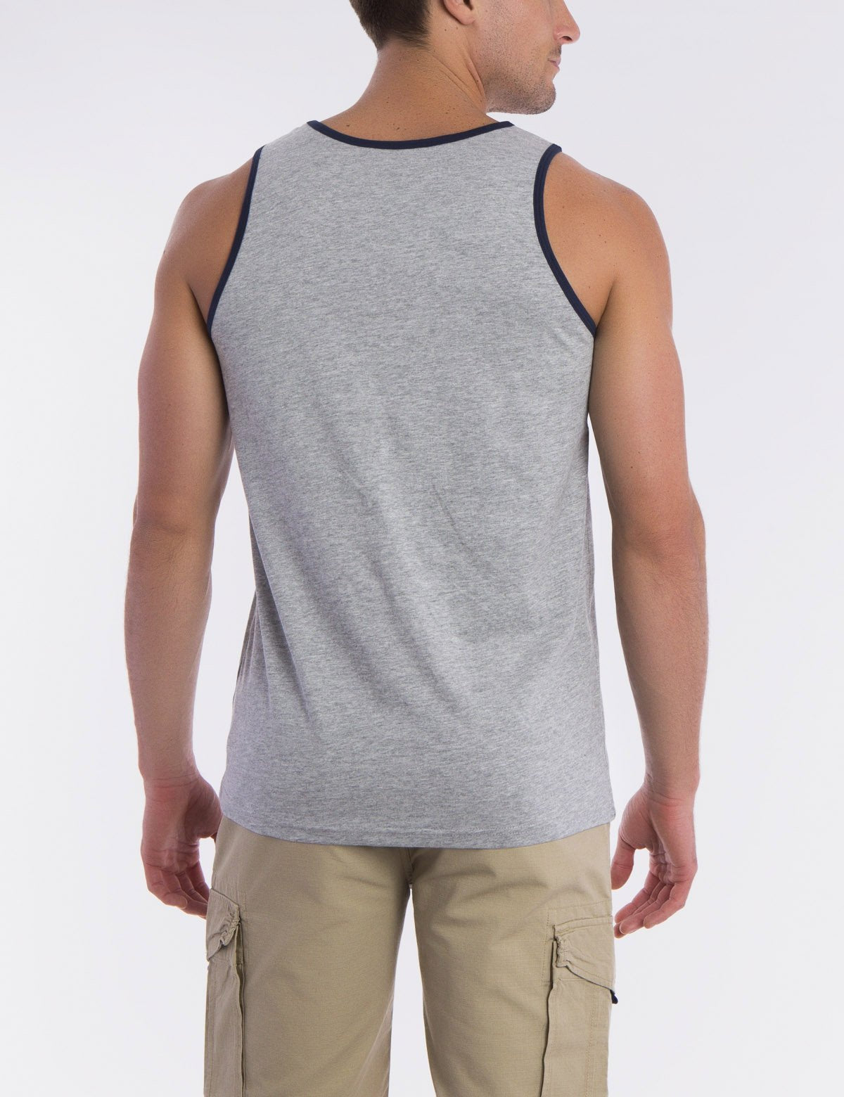 Contrast Trim Sleeveless Tank Top - Cotton Blend Casual Wear