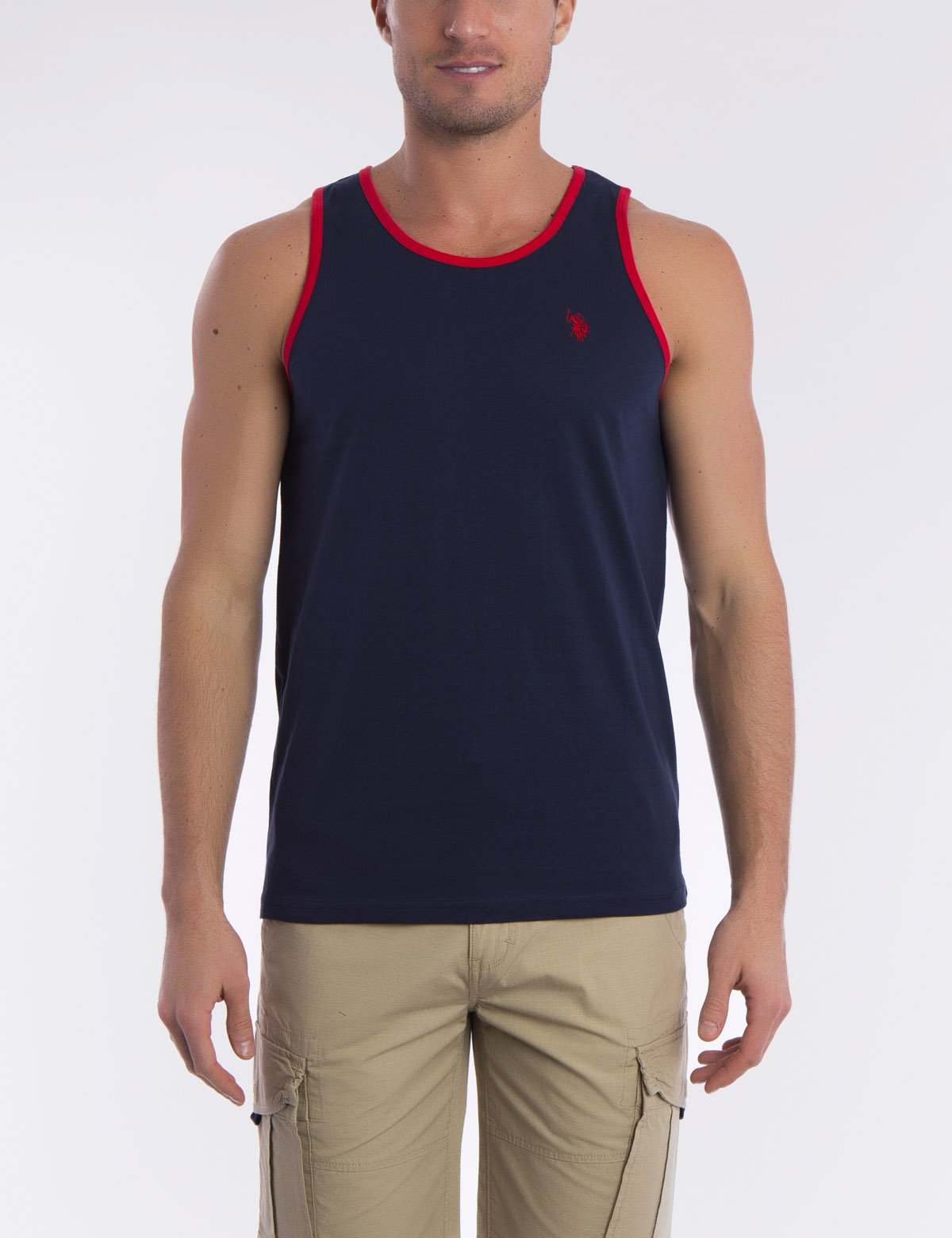 Contrast Trim Sleeveless Tank Top - Cotton Blend Casual Wear