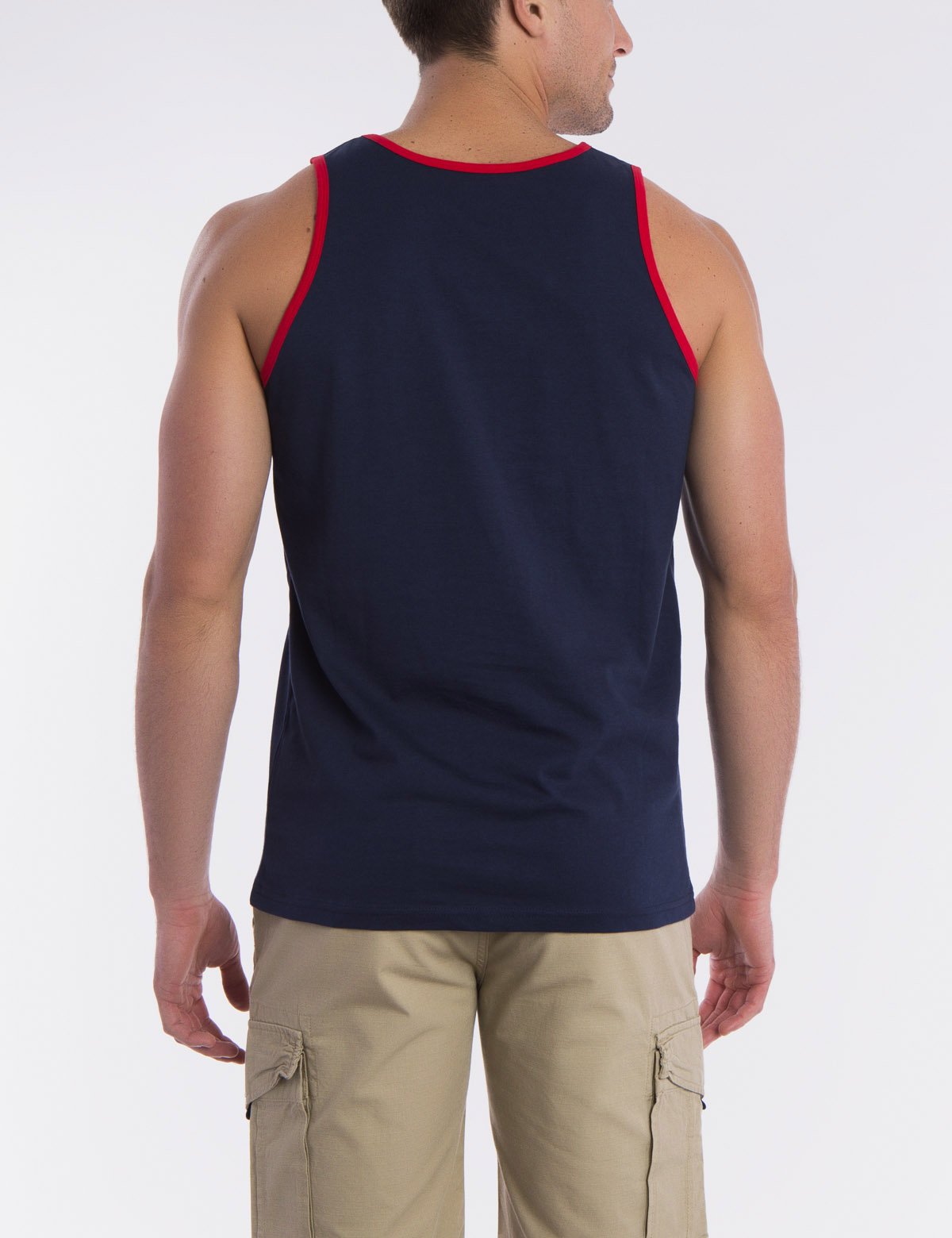 Contrast Trim Sleeveless Tank Top - Cotton Blend Casual Wear