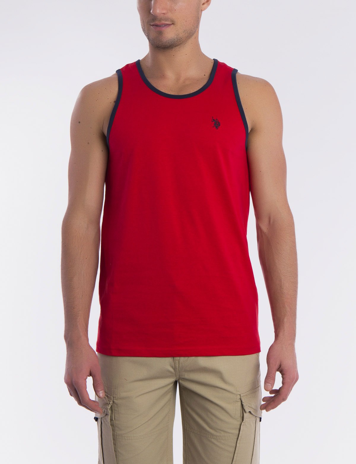 Contrast Trim Sleeveless Tank Top - Cotton Blend Casual Wear