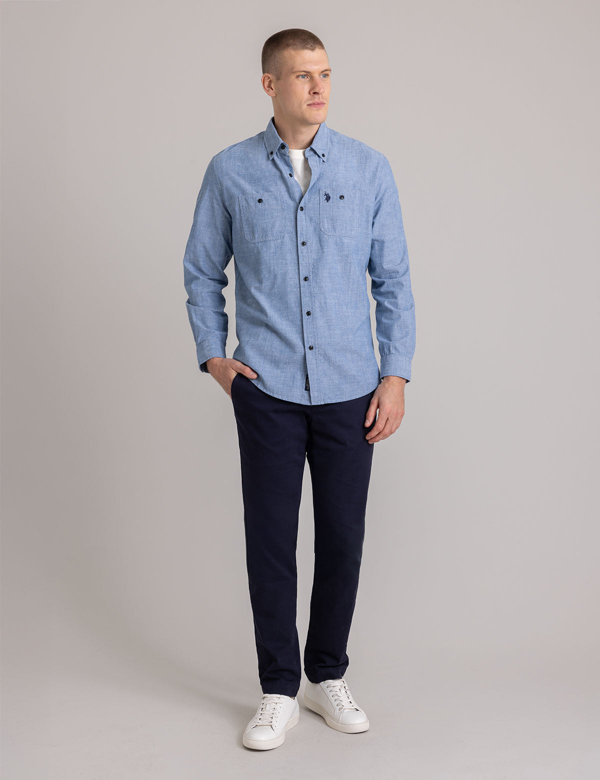 Men's Cotton Canvas Long Sleeve Shirt – Durable & Comfortable