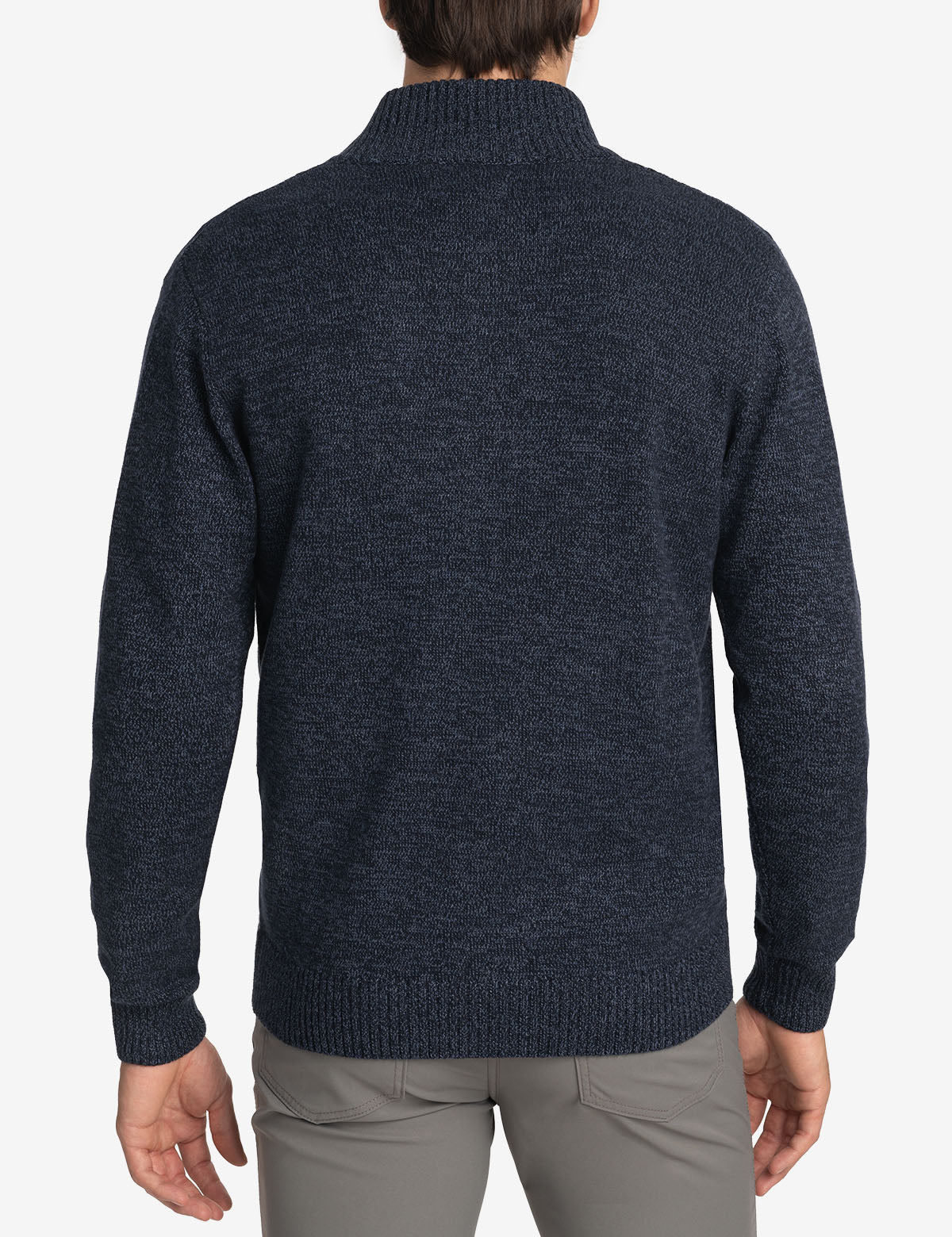 Cotton Marl Zip-Up Sweater | Casual Full-Zip Pullover