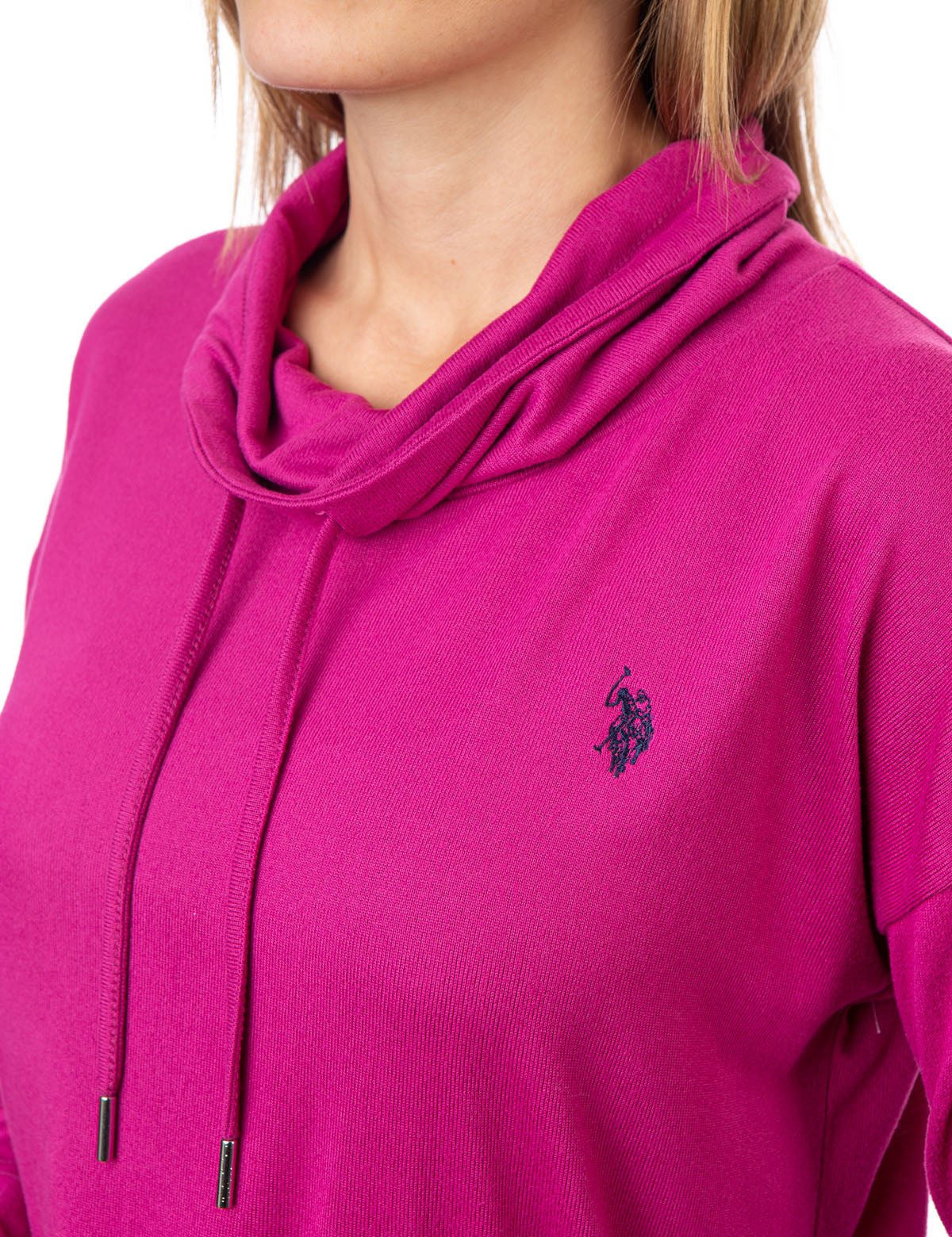 Women's Soft Hacci Cowl Neck Pullover Sweater - Relaxed Fit with Drawstrings