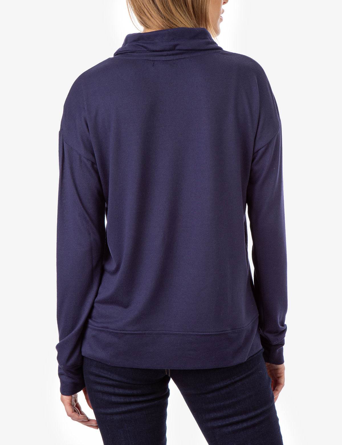 Women's Soft Hacci Cowl Neck Pullover Sweater - Relaxed Fit with Drawstrings