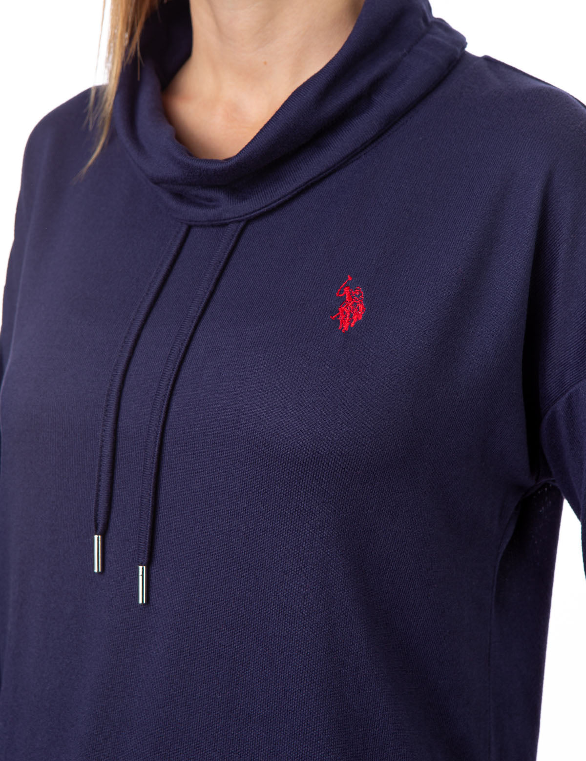 Women's Soft Hacci Cowl Neck Pullover Sweater - Relaxed Fit with Drawstrings