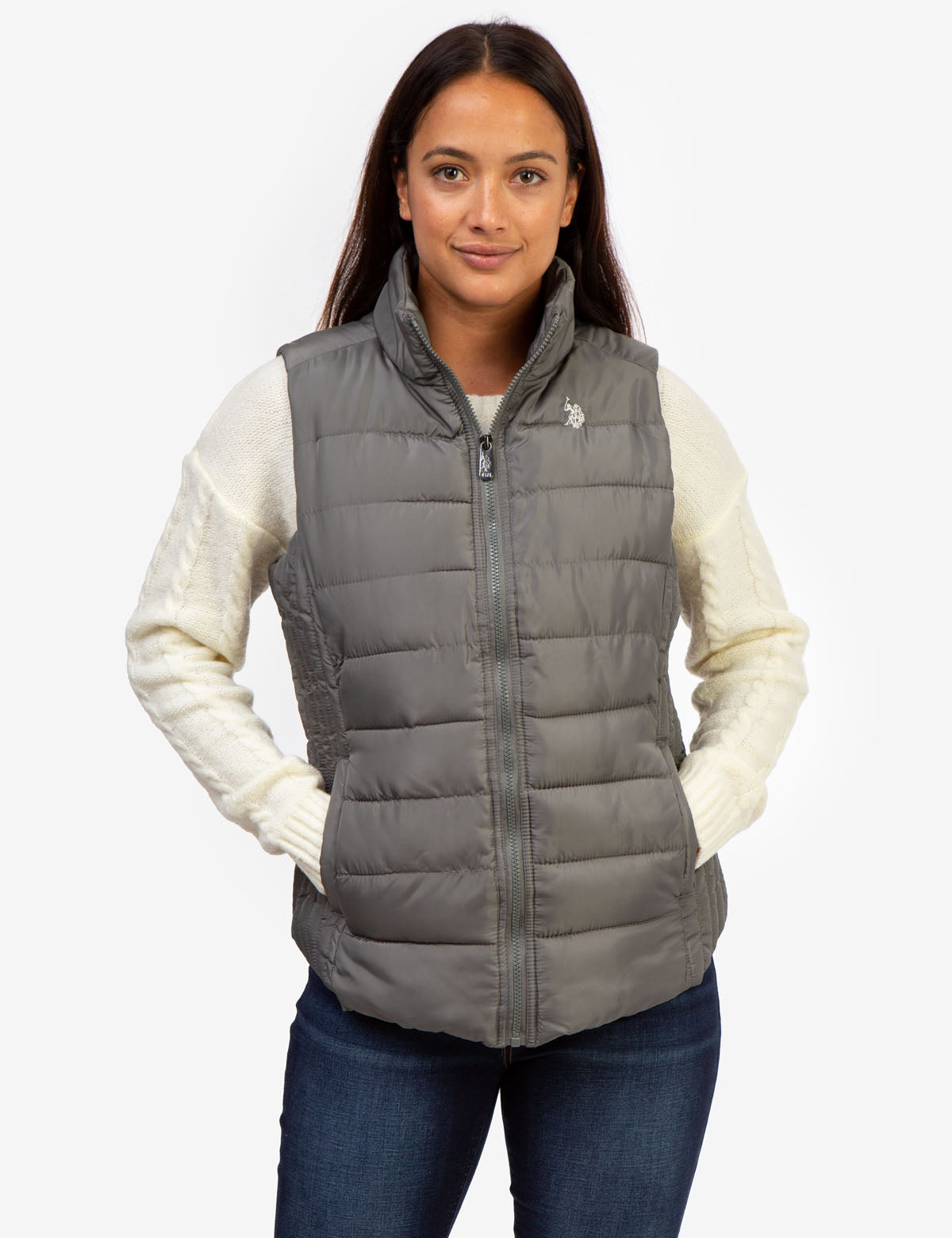 Women's Faux Fur Lined Vest - Cozy Sleeveless Jacket with Pockets