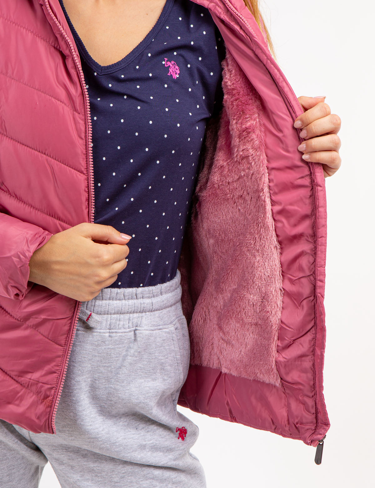 Women's Fur-Lined Hooded Puffer Jacket - Cozy Winter Coat