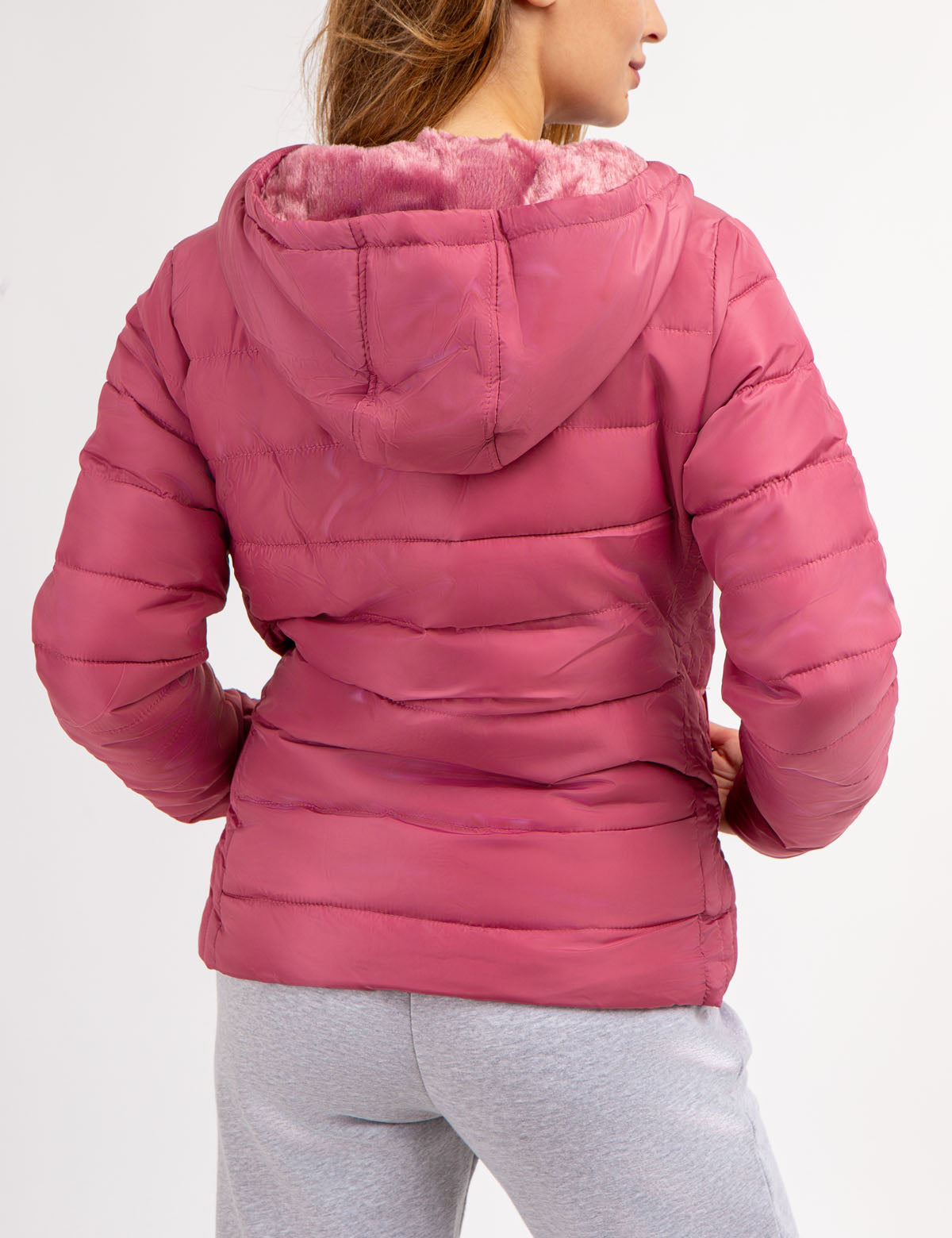 Women's Fur-Lined Hooded Puffer Jacket - Cozy Winter Coat