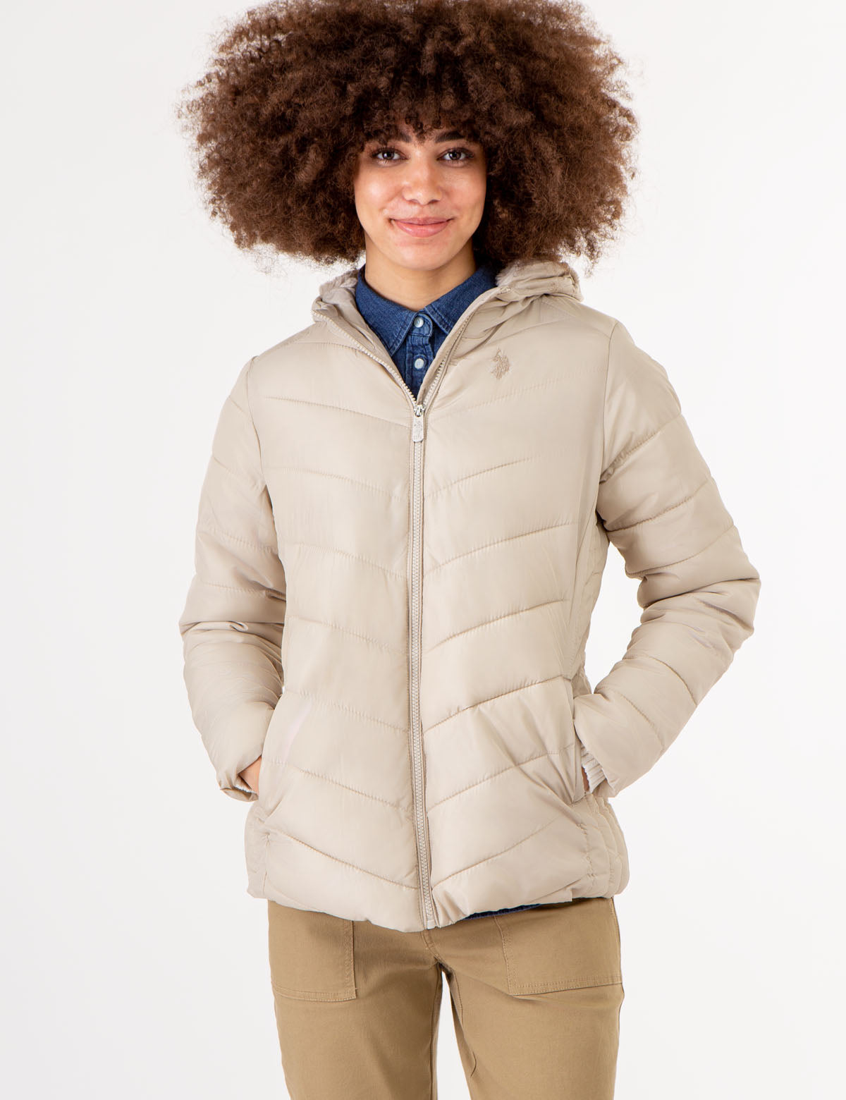 Women's Fur-Lined Hooded Puffer Jacket - Cozy Winter Coat