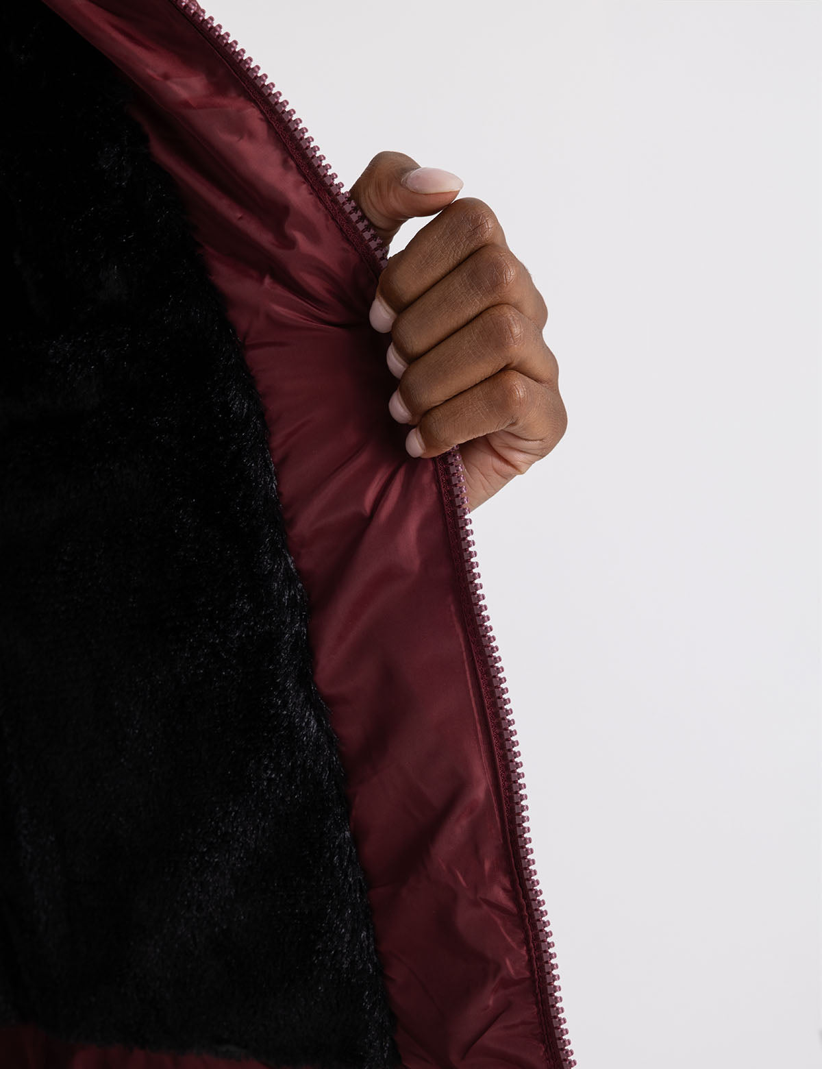 Women's Cozy Hooded Contrast Puffer Jacket - Winter Warm Coat