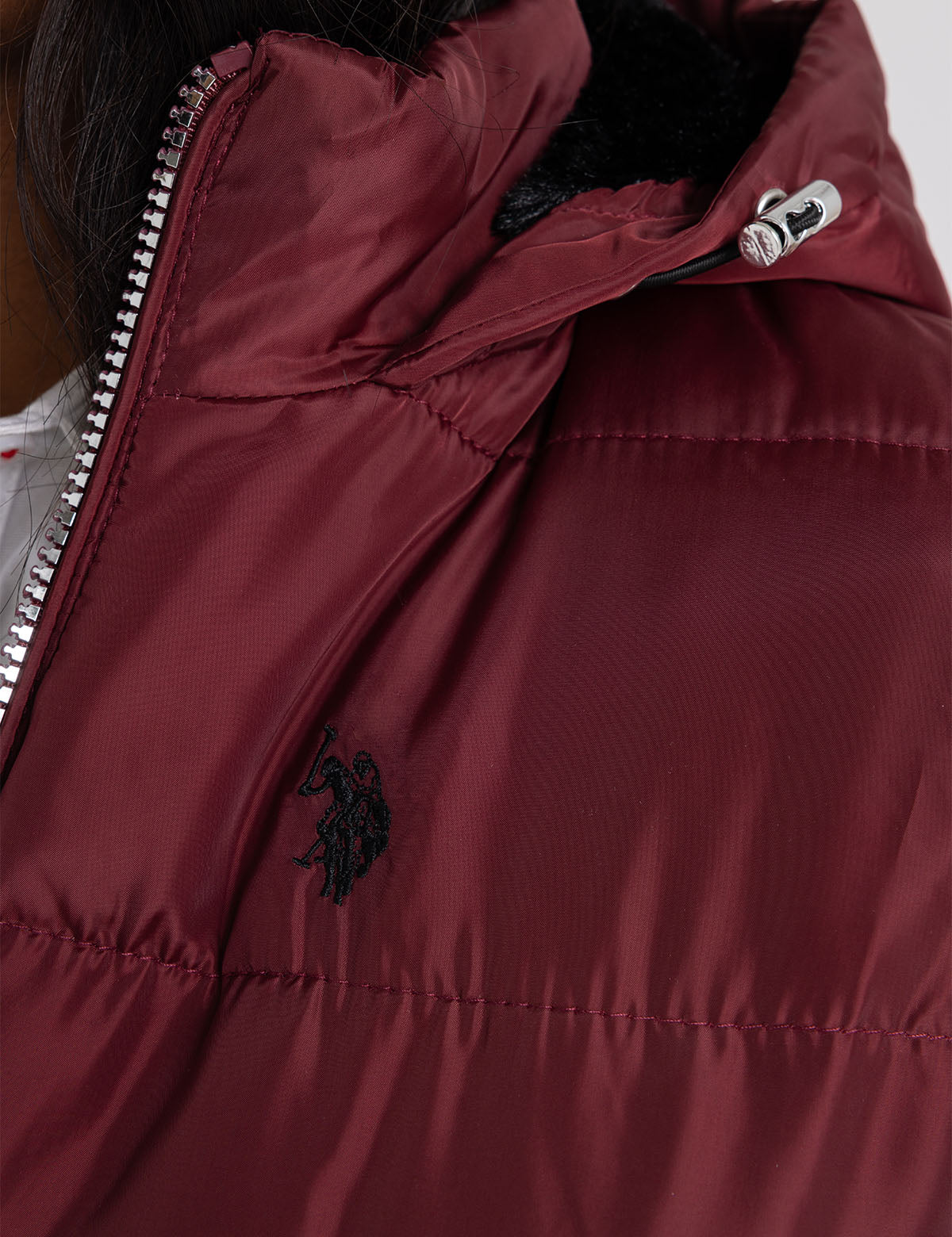 Women's Cozy Hooded Contrast Puffer Jacket - Winter Warm Coat