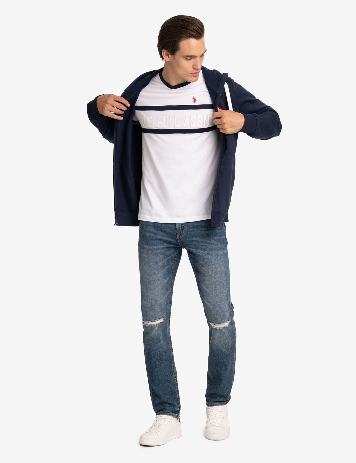 Vintage Ringer Logo T-Shirt – Crew Neck Cotton Tee