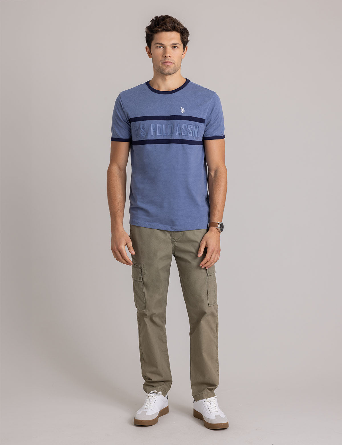 Vintage Ringer Logo T-Shirt – Crew Neck Cotton Tee