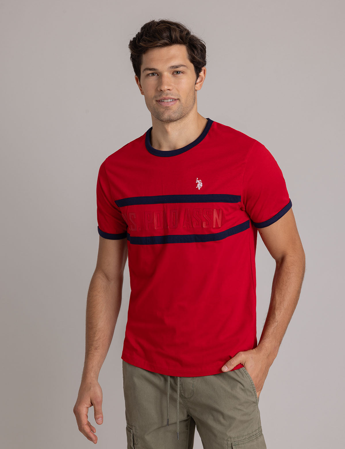 Vintage Ringer Logo T-Shirt – Crew Neck Cotton Tee