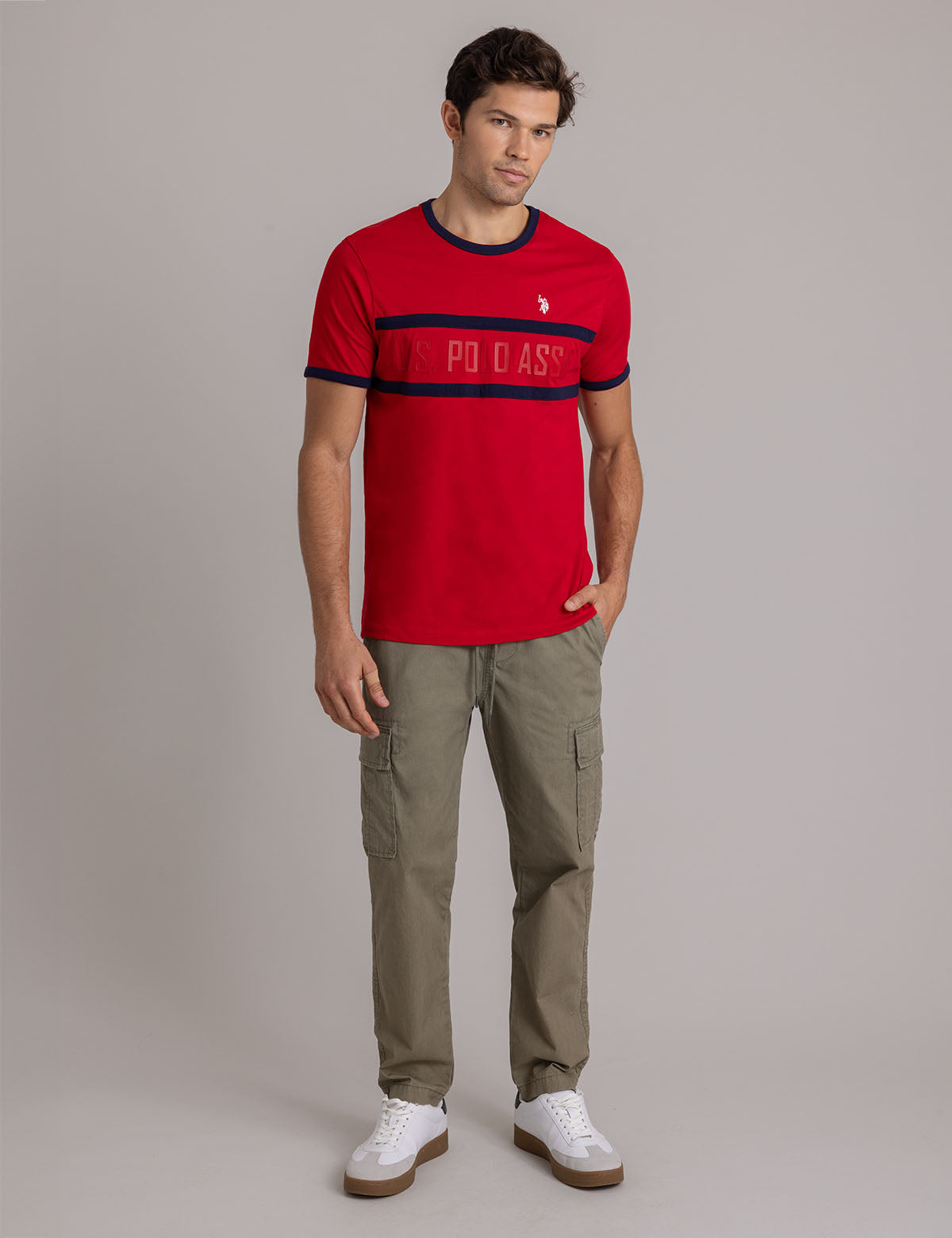 Vintage Ringer Logo T-Shirt – Crew Neck Cotton Tee