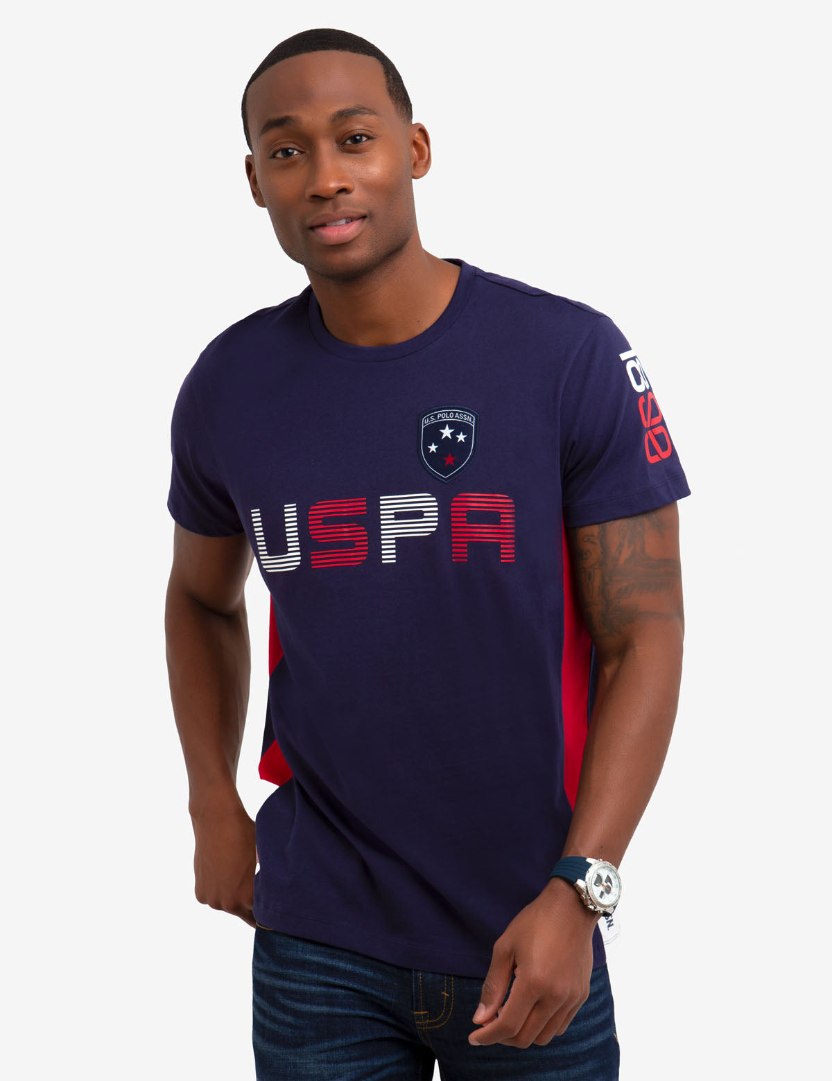 U.S. Polo Assn. Cotton Crew Neck T-Shirt with Logo Patch