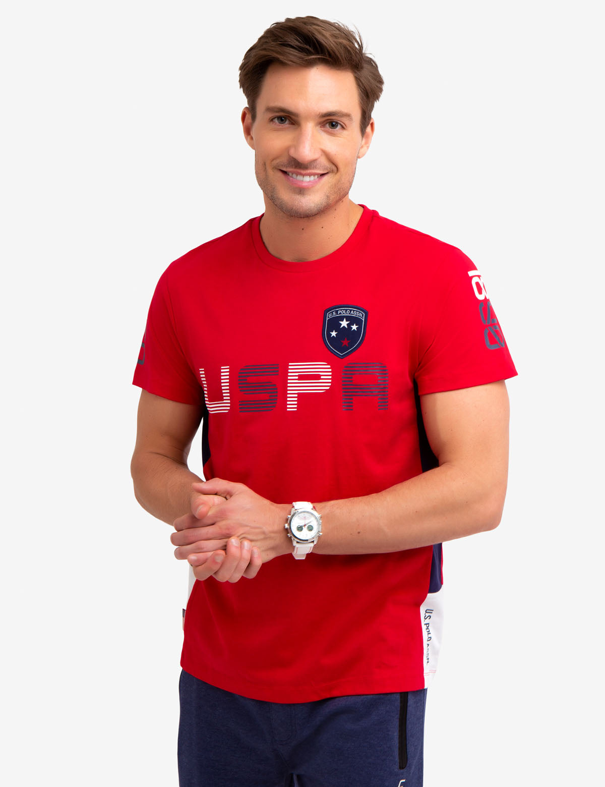U.S. Polo Assn. Cotton Crew Neck T-Shirt with Logo Patch