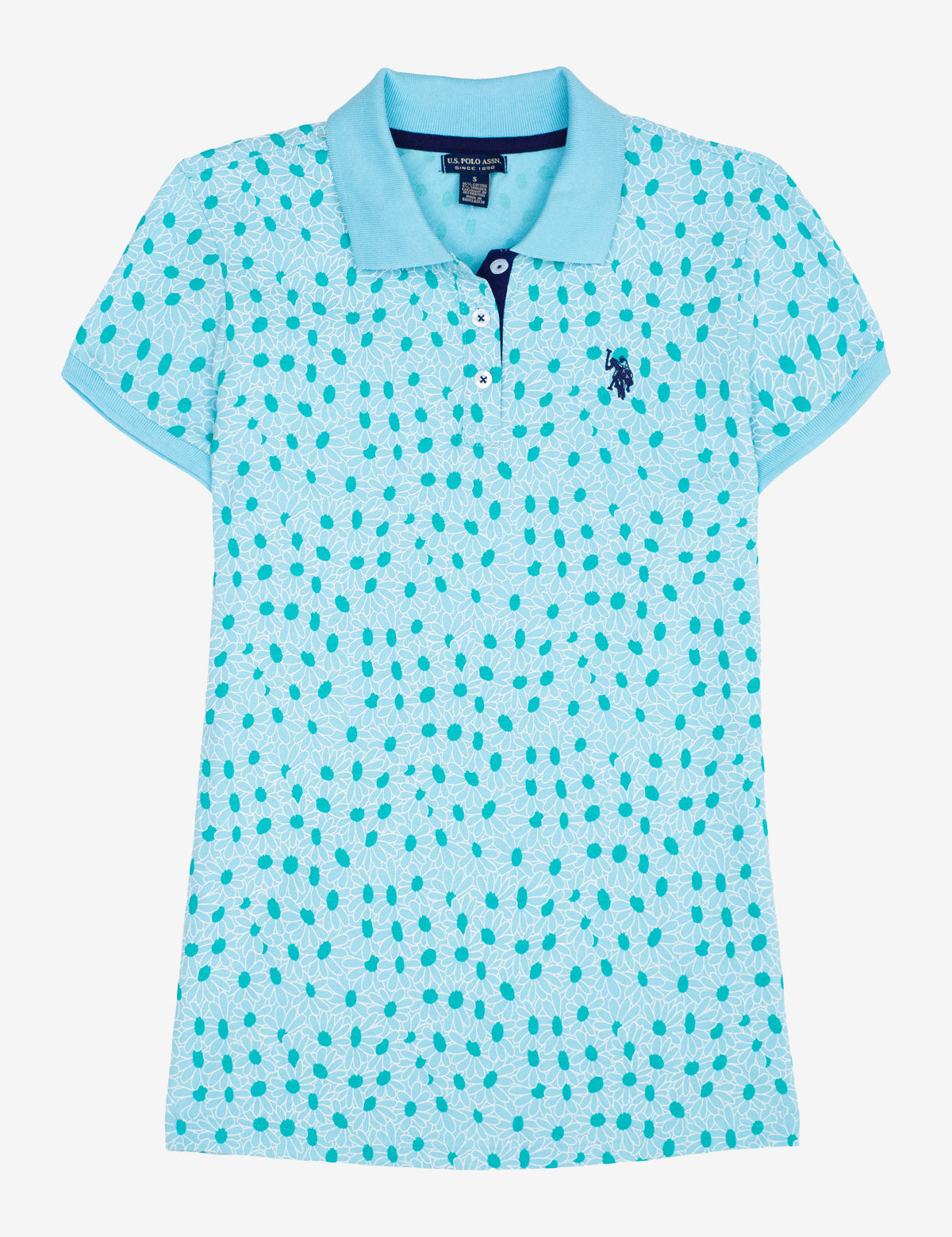 Daisy Print Polo Shirt for Men - Short Sleeve Casual Top