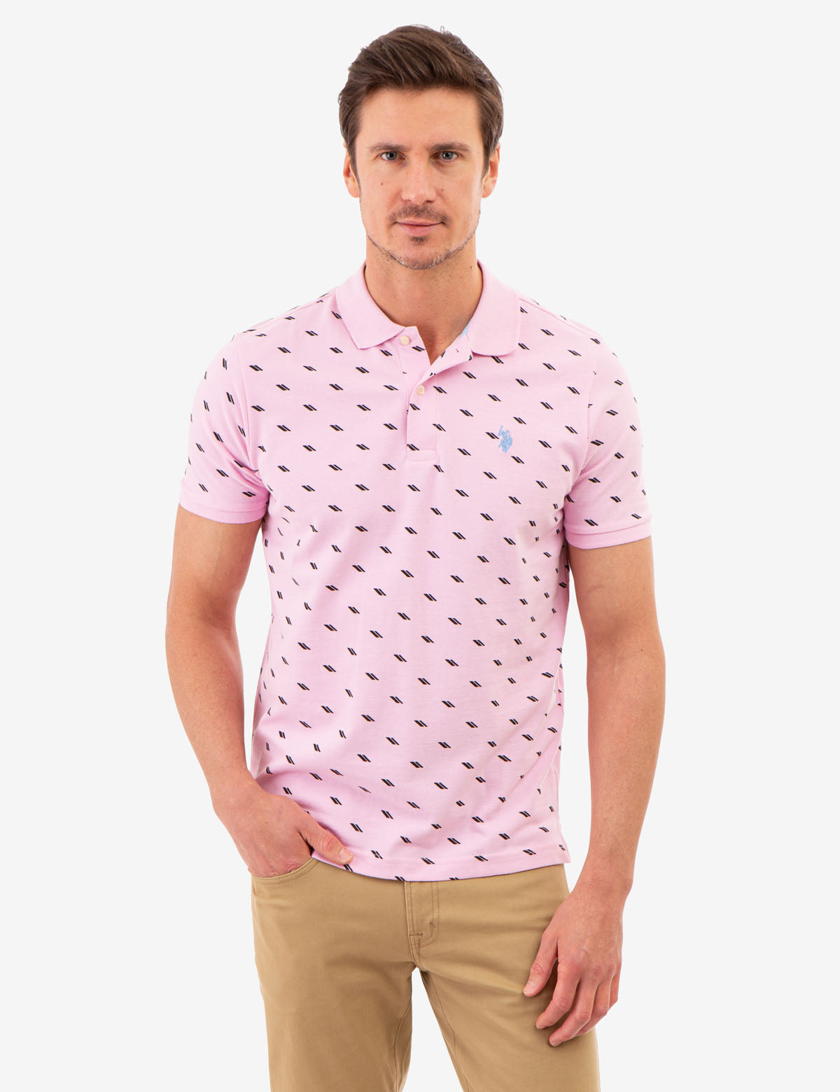 Dash Print Pique Polo Shirt for Men – Stylish Casual Wear