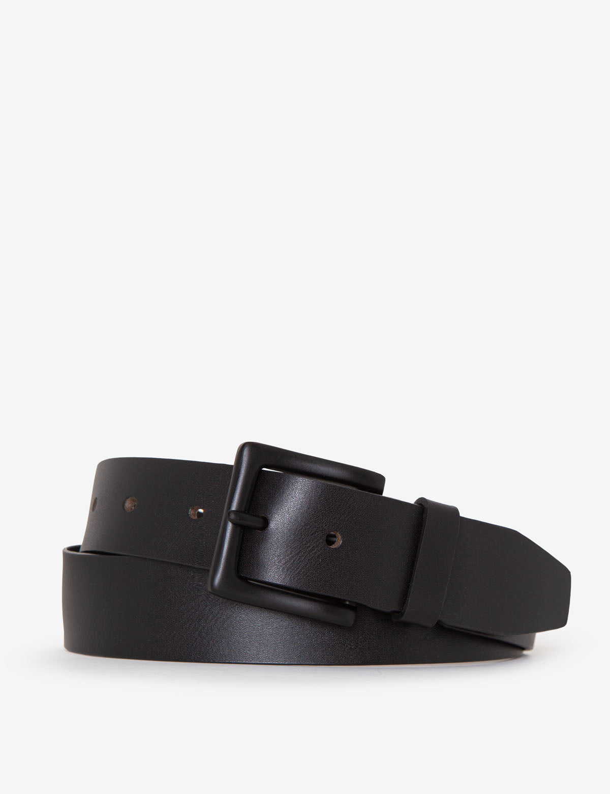 Men's Black Matte Leather Belt - 38mm Width with Classic Buckle