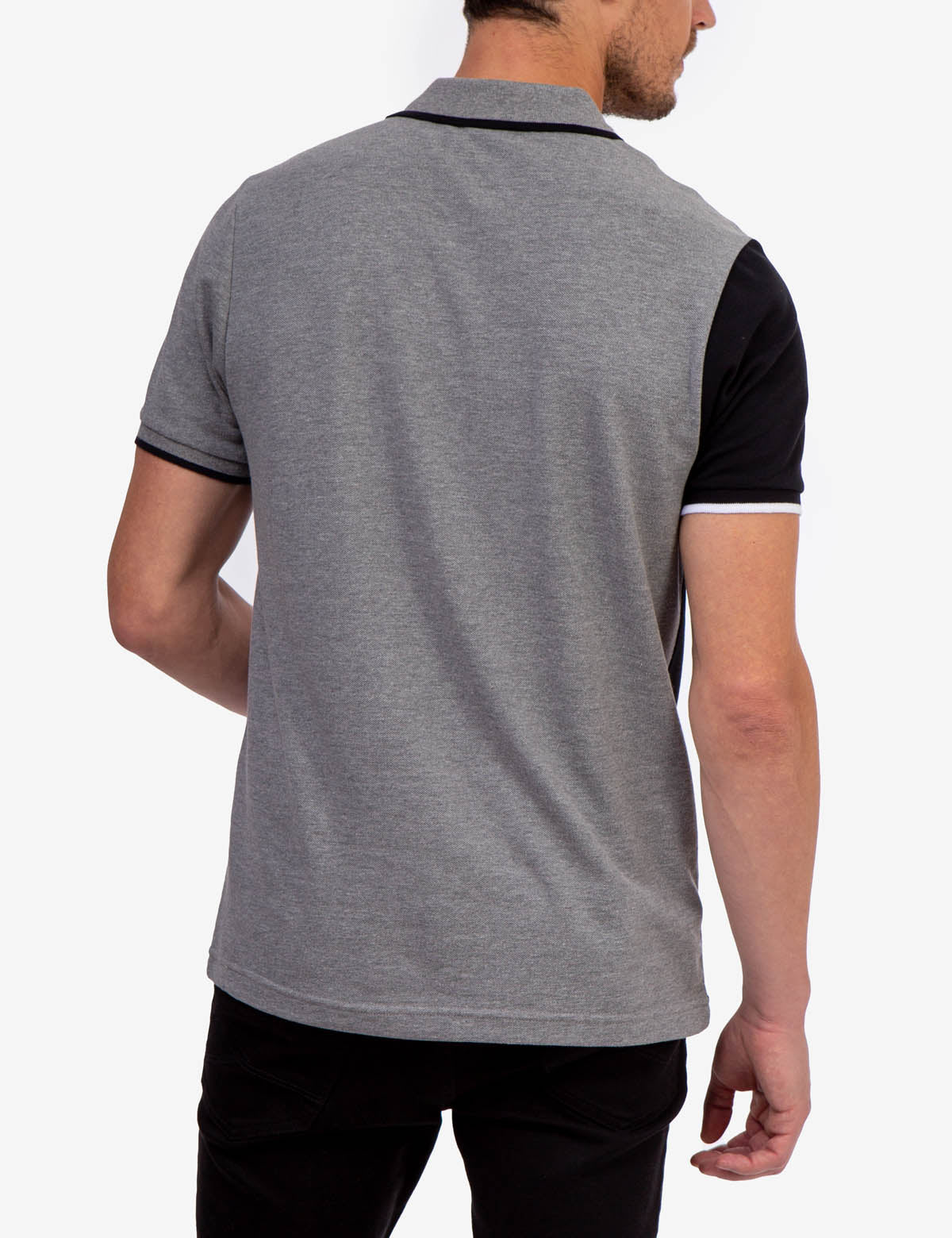 USPA Colorblock Pique Polo Shirt - Diagonal Design, Embroidered Logo