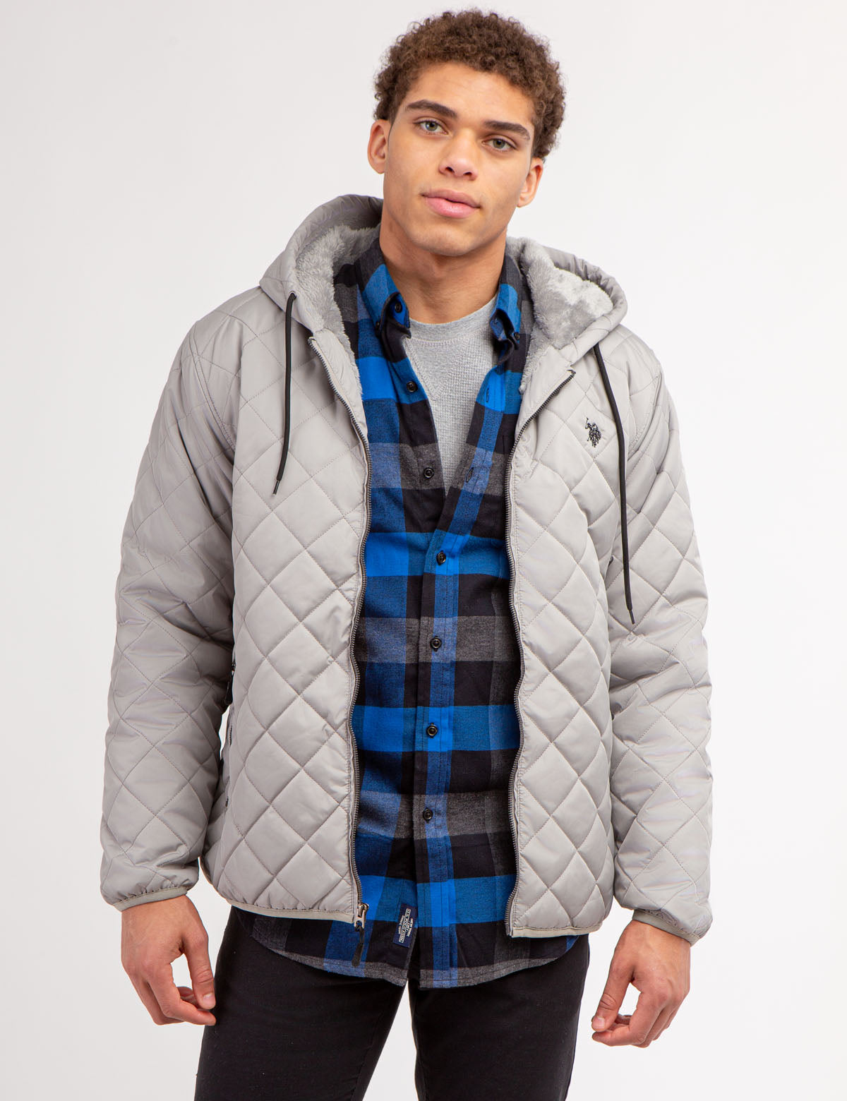 Women's Diamond Quilted Fleece Jacket - Warm Winter Coat