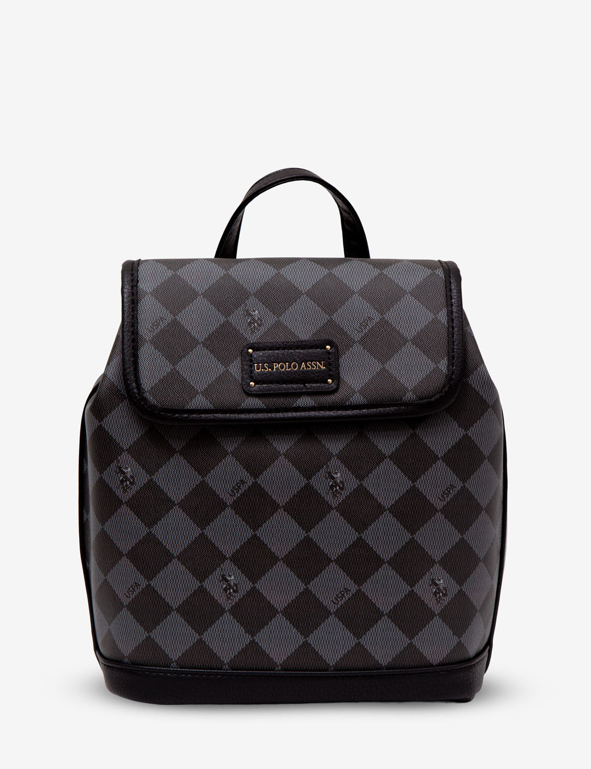 USPA Diamond Signature PU Backpack – Two-Tone Design with Interior Pockets