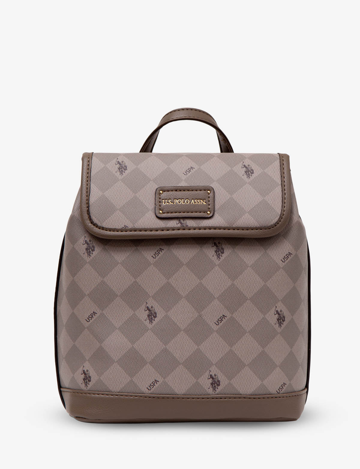 USPA Diamond Signature PU Backpack – Two-Tone Design with Interior Pockets