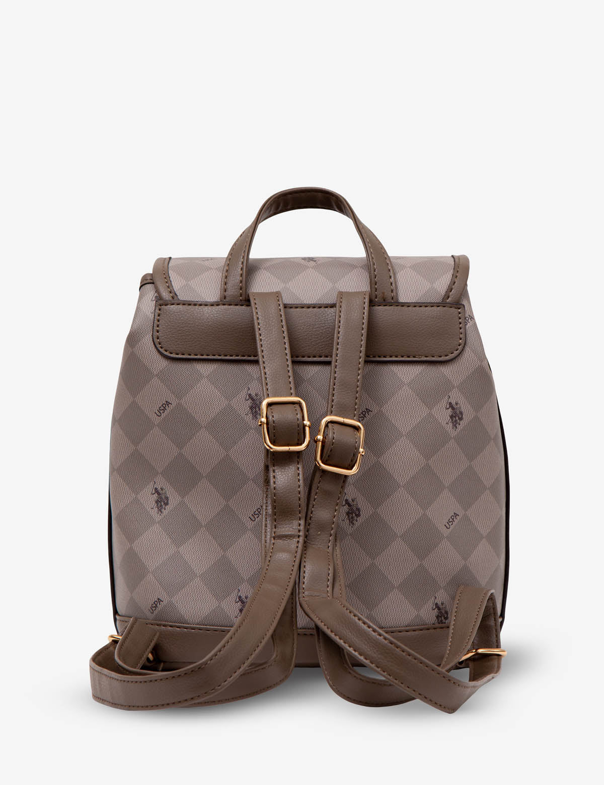 USPA Diamond Signature PU Backpack – Two-Tone Design with Interior Pockets