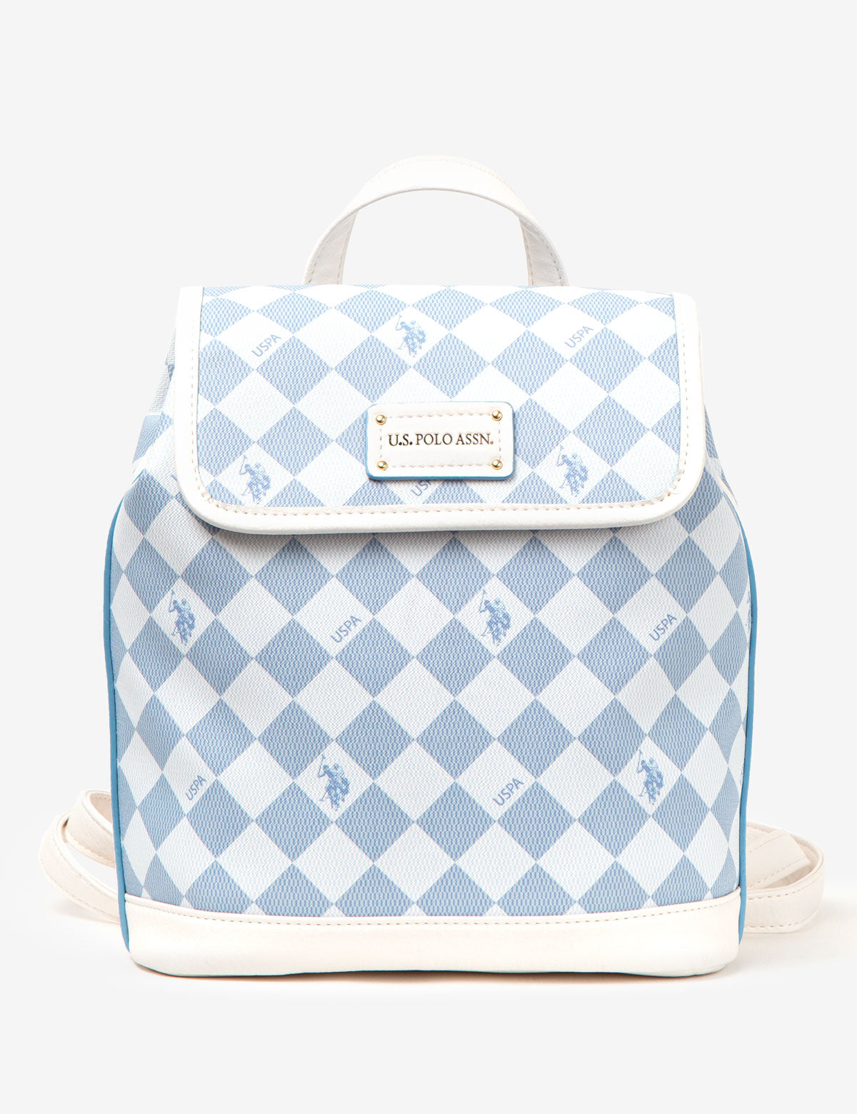 USPA Diamond Signature PU Backpack – Two-Tone Design with Interior Pockets