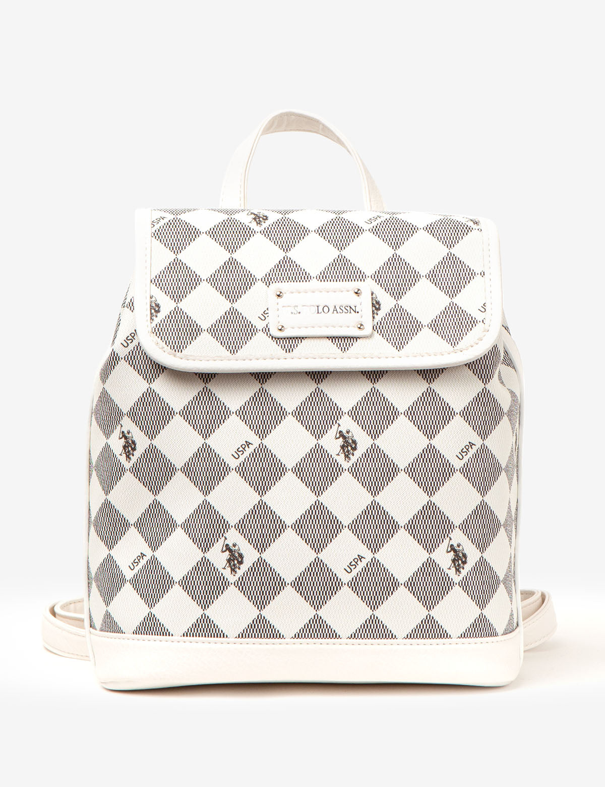 USPA Diamond Signature PU Backpack – Two-Tone Design with Interior Pockets