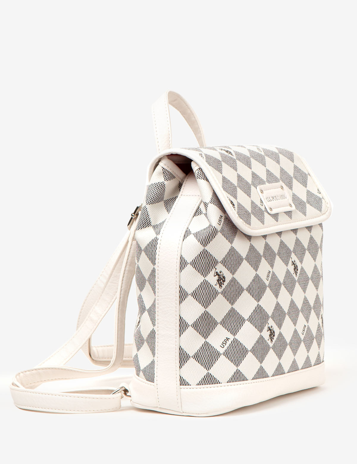 USPA Diamond Signature PU Backpack – Two-Tone Design with Interior Pockets