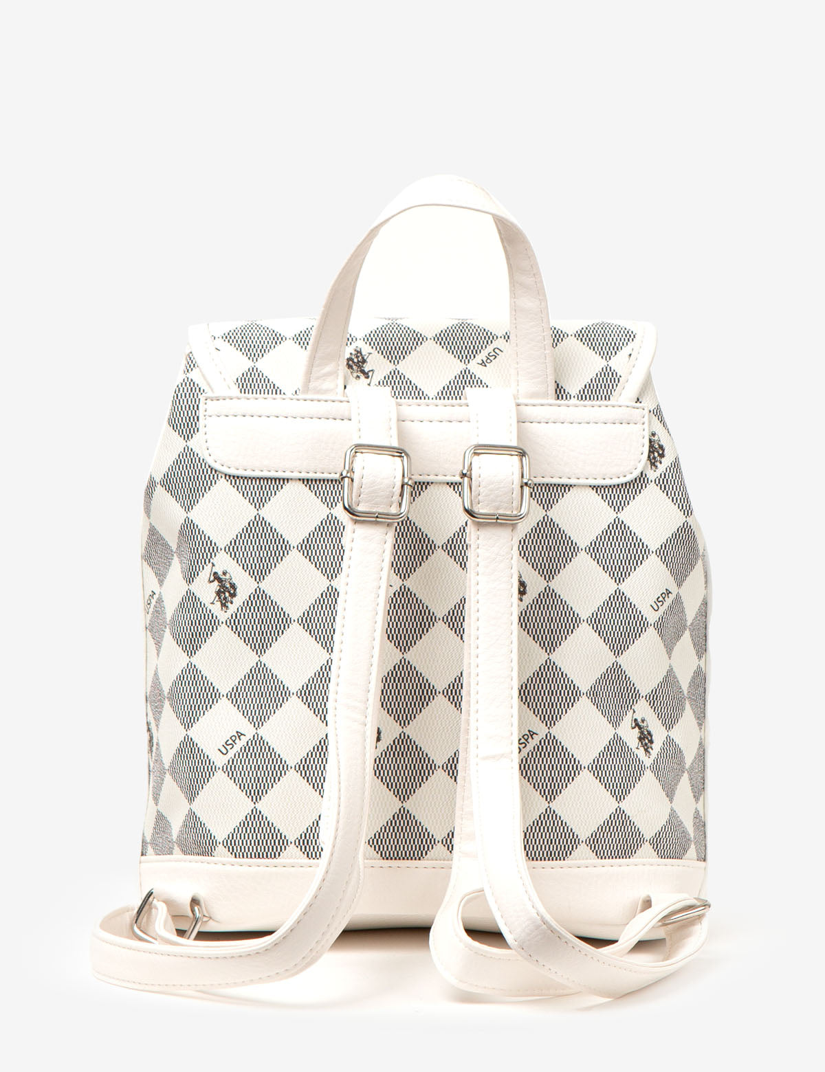 USPA Diamond Signature PU Backpack – Two-Tone Design with Interior Pockets